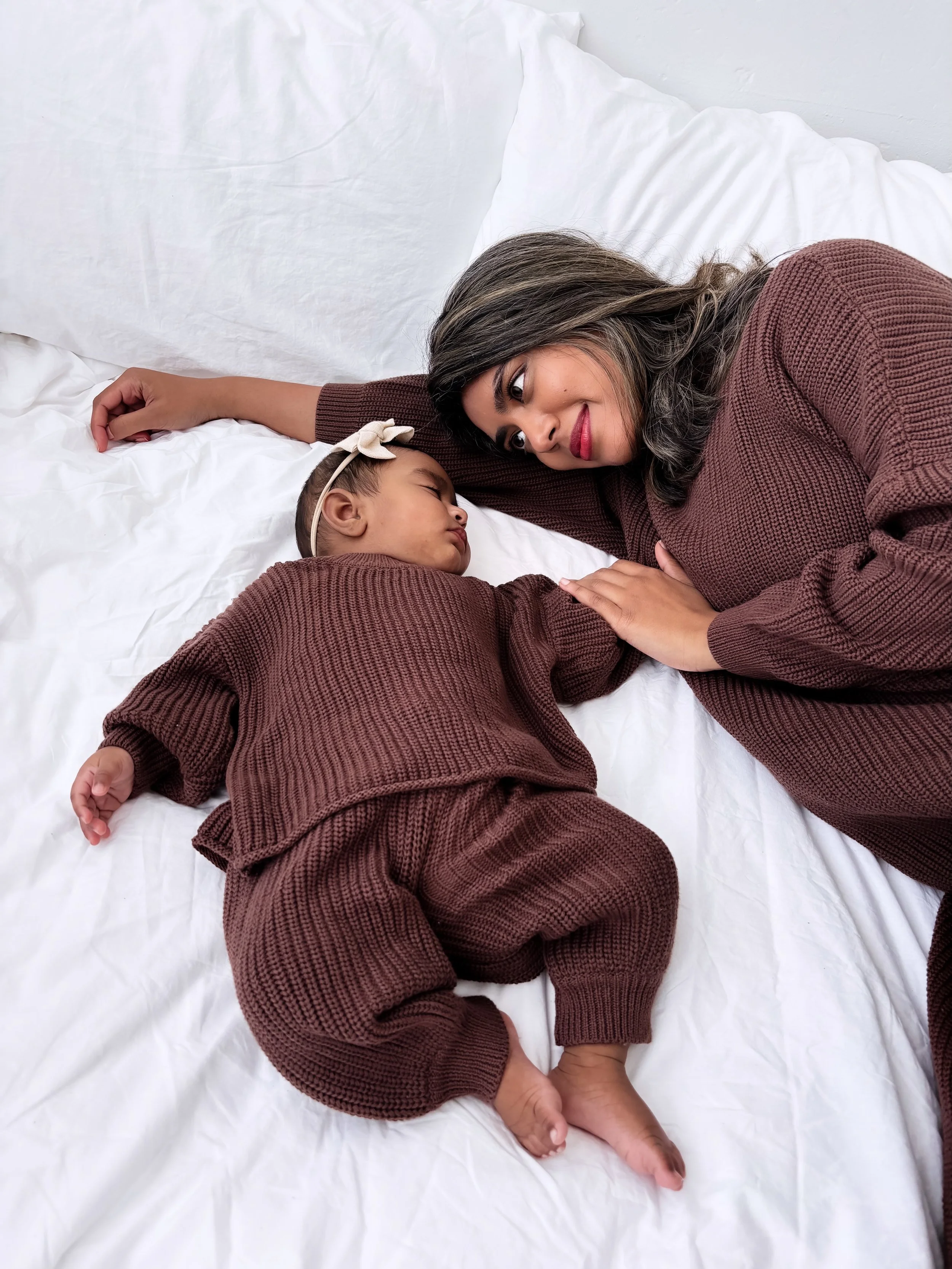 We are officially one week out from our biggest launch yet, so now feels like the perfect time to finally show you the full lineup coming in the Mini &amp; Mine collection 🤭

&bull; Mama + Mini Darling Sets in Espresso
&bull; Mama + Mini Classic Jum