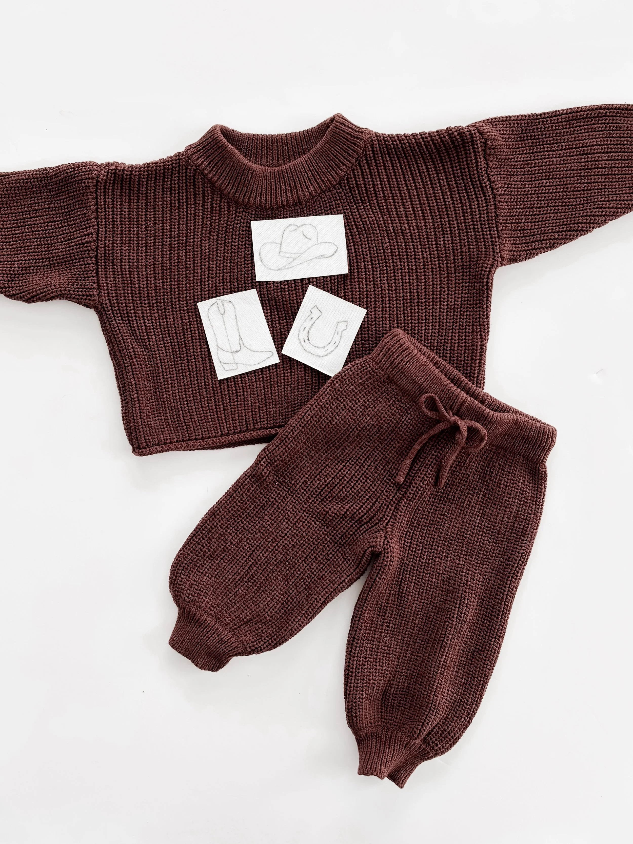 Another little cowboy embroidered knit incoming!
How stinking cute is this design going to look on our Espresso Darling set!?