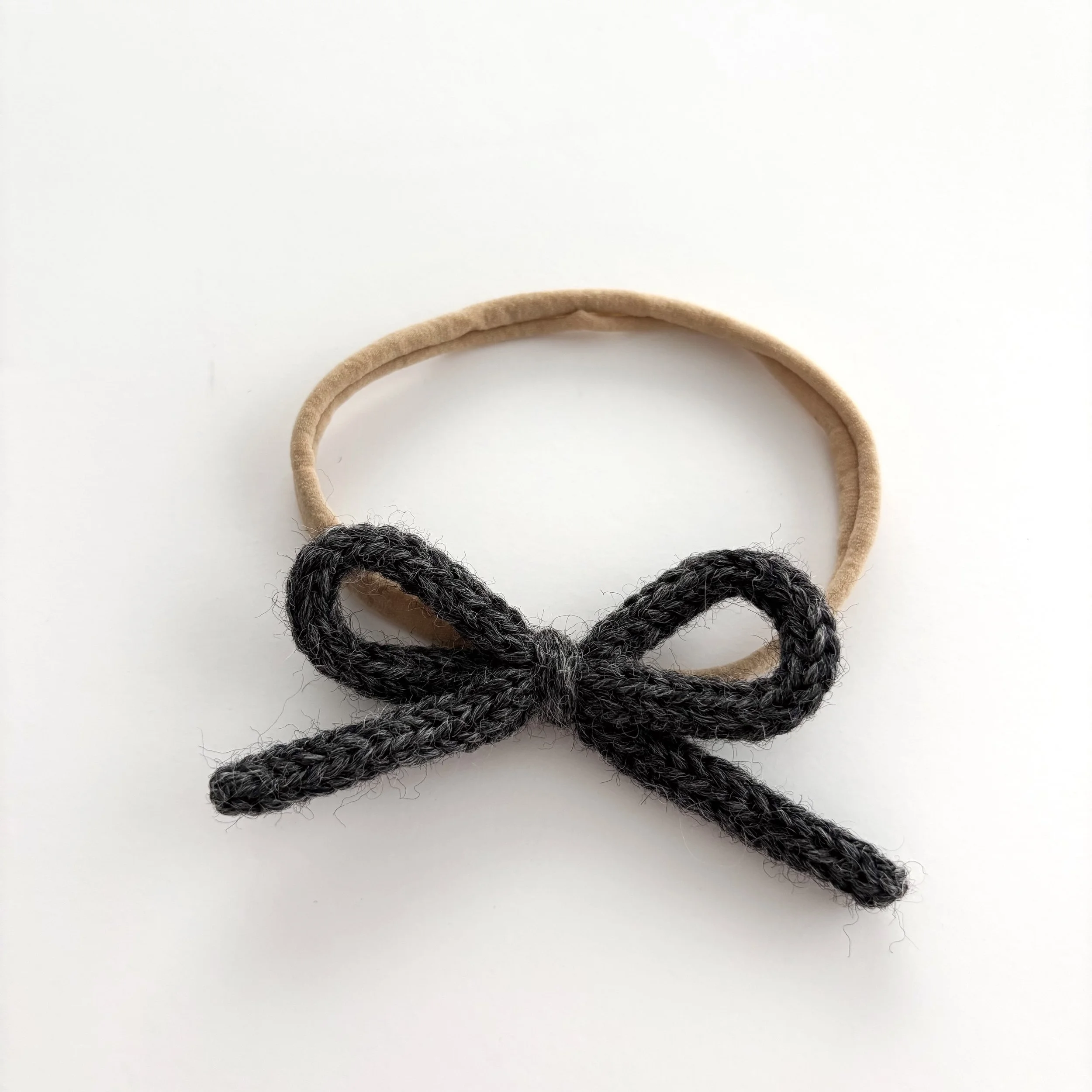 Knitted Bow Headband - Storm