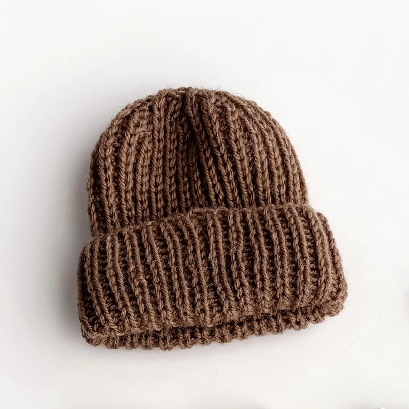 Hand knitted Beanie - Fawn