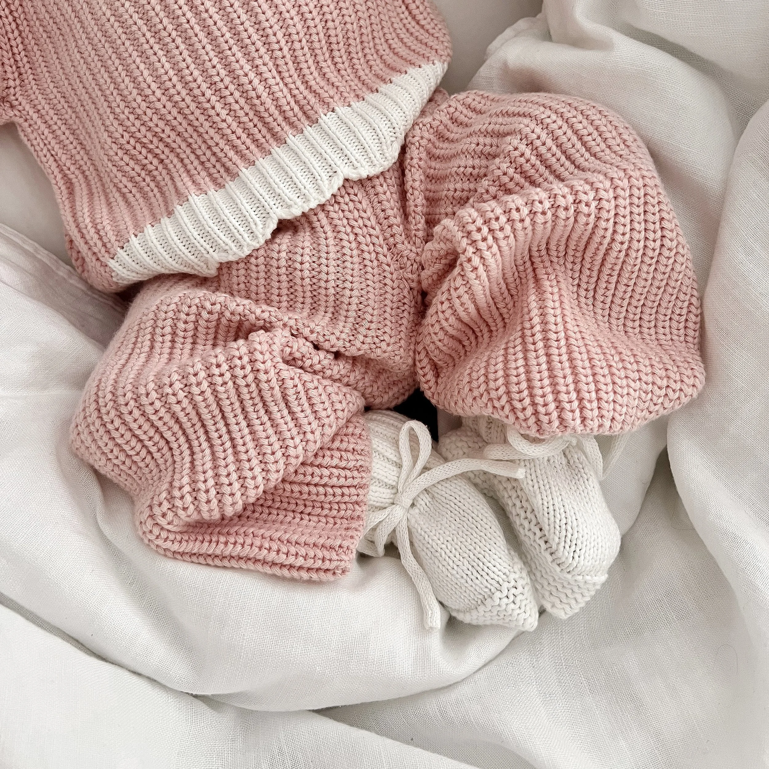 Knitted Booties - Milk