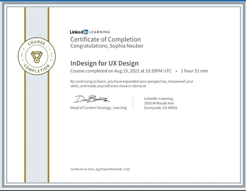 UX DESIGN / ADOBE INDESIGN