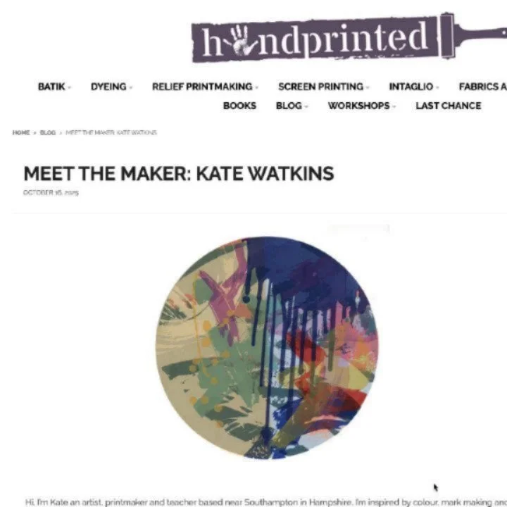 I forgot to post that as well as reaching milestone birthday last week,  earlier this month I also achieved a goal I set at the start of the year of featuring on the @handprinteduk meet the maker blog.&nbsp;

I love handprinted, I've been a long time
