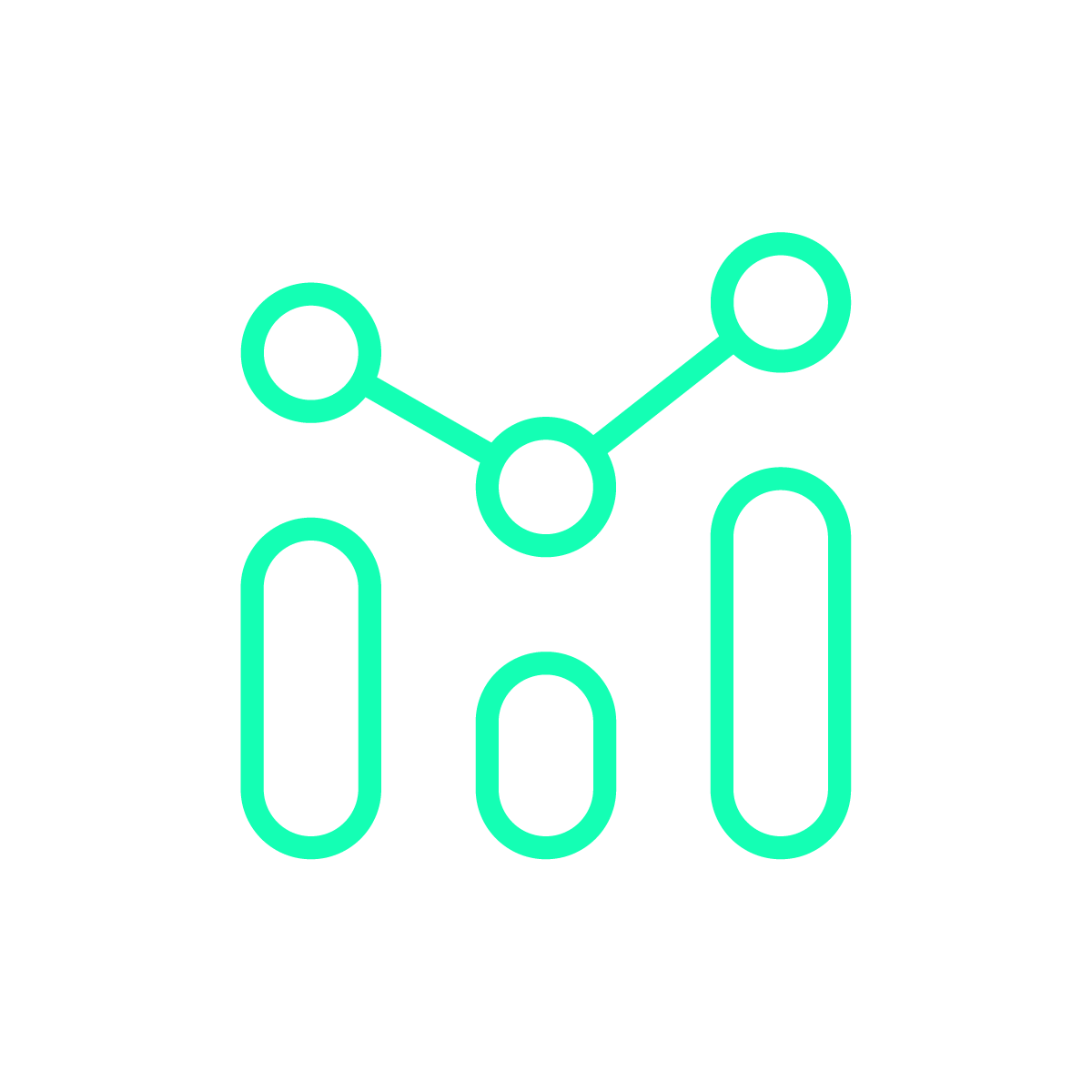 An icon of a graph with data points
