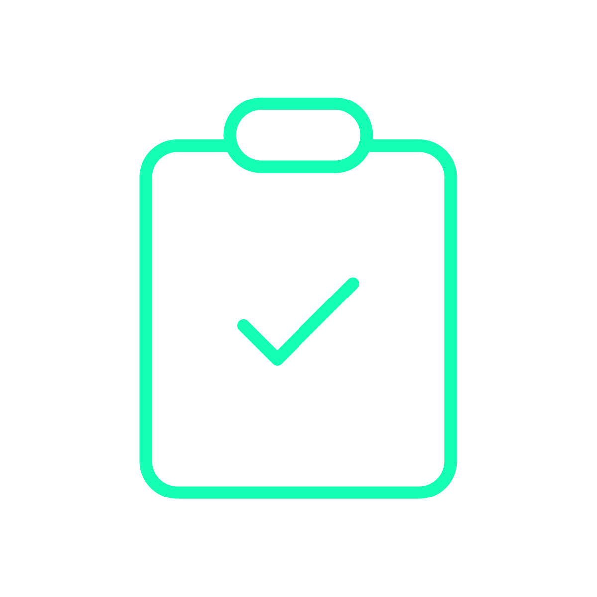 An icon of a document with a check mark inside