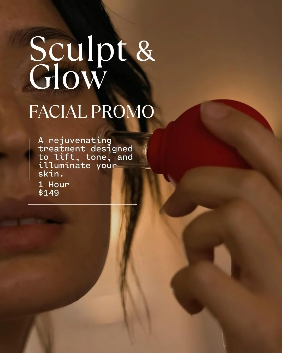 ✨ Sculpt &amp; Glow Facial ✨

Lift. Tone. Glow.

Designed to stimulate circulation, support lymphatic drainage, and leave your skin feeling hydrated, sculpted, and radiant. The perfect treatment for anyone needing a moment of relaxation while achievi
