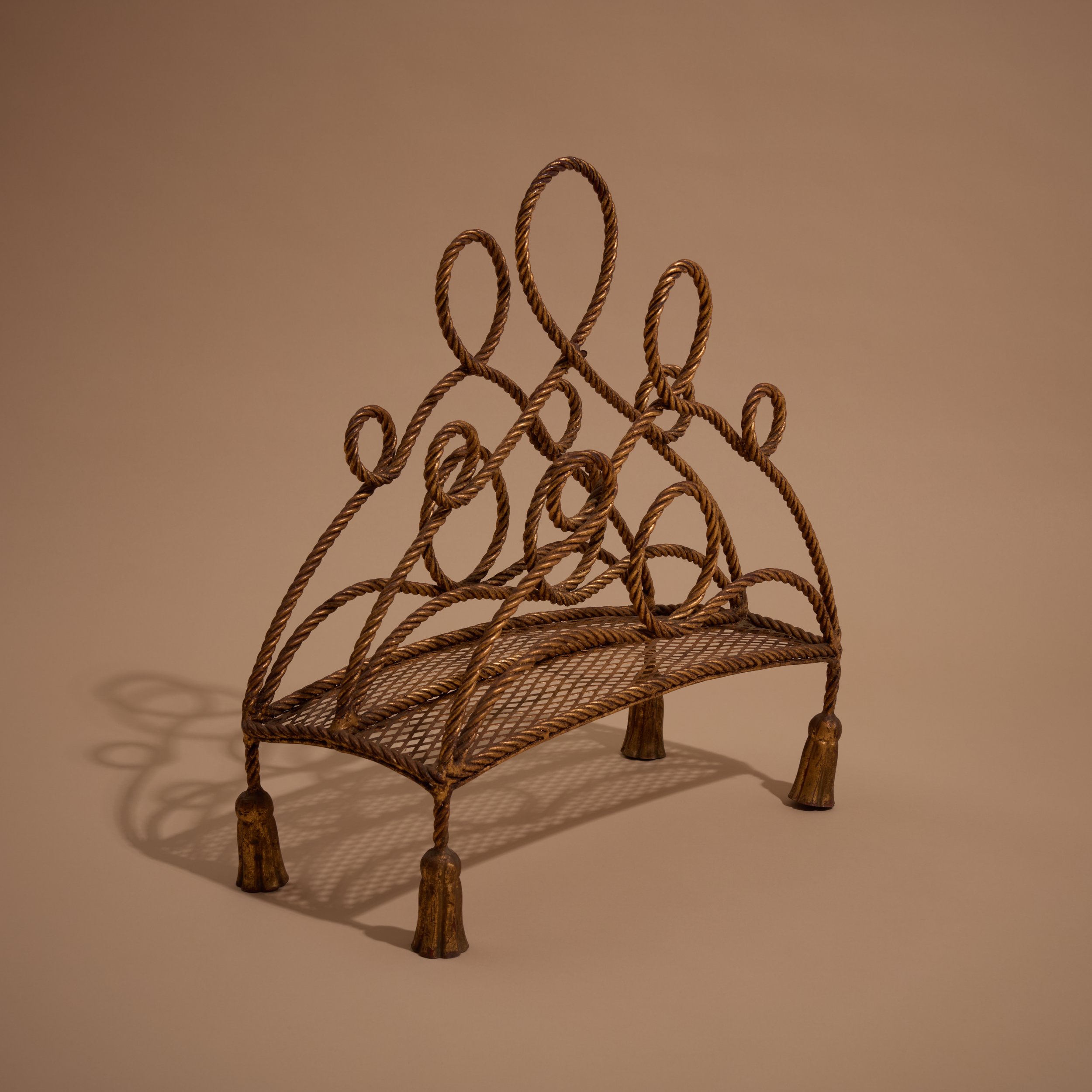 Brass Rope Magazine Rack