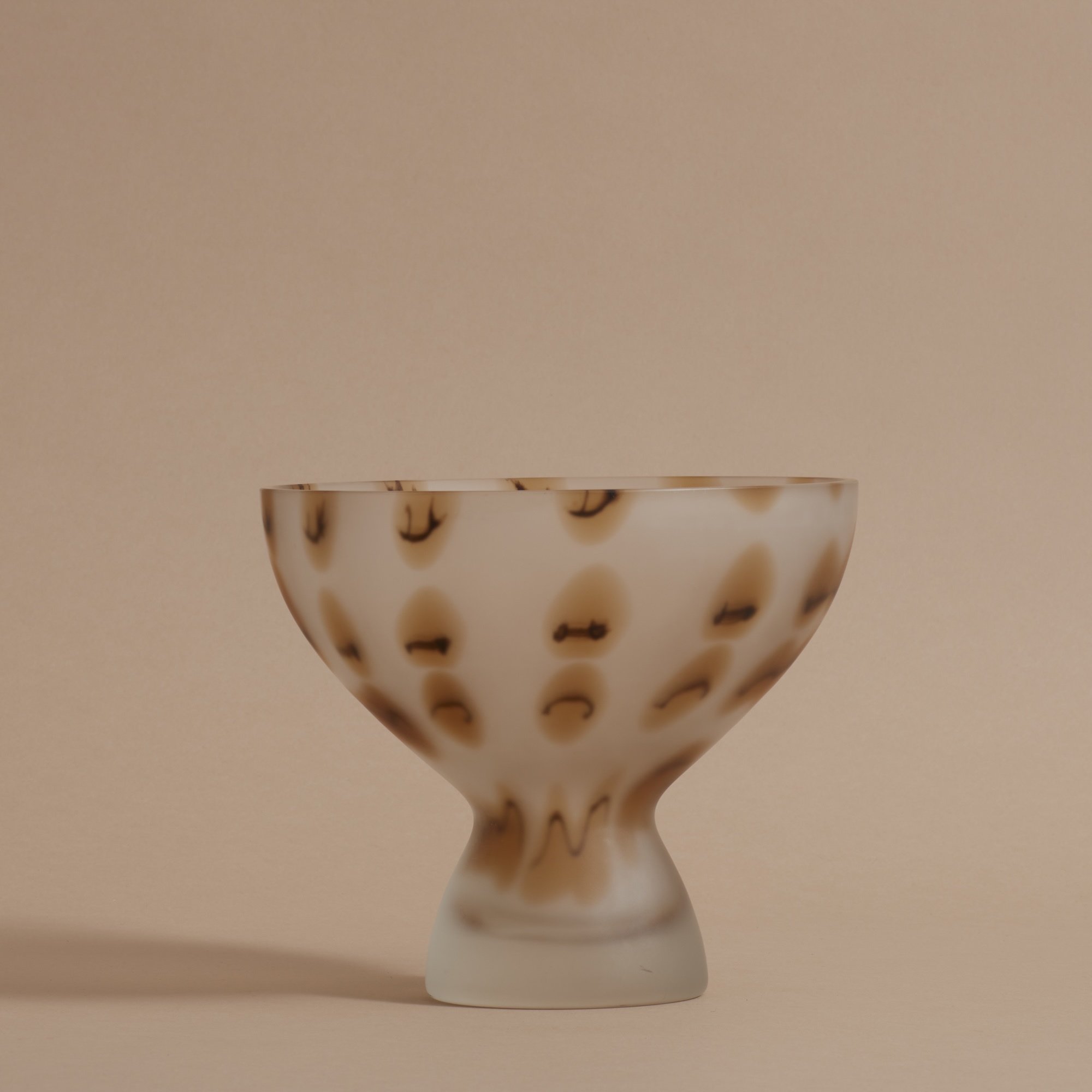 Italian Frosted Glass Tall Bowl