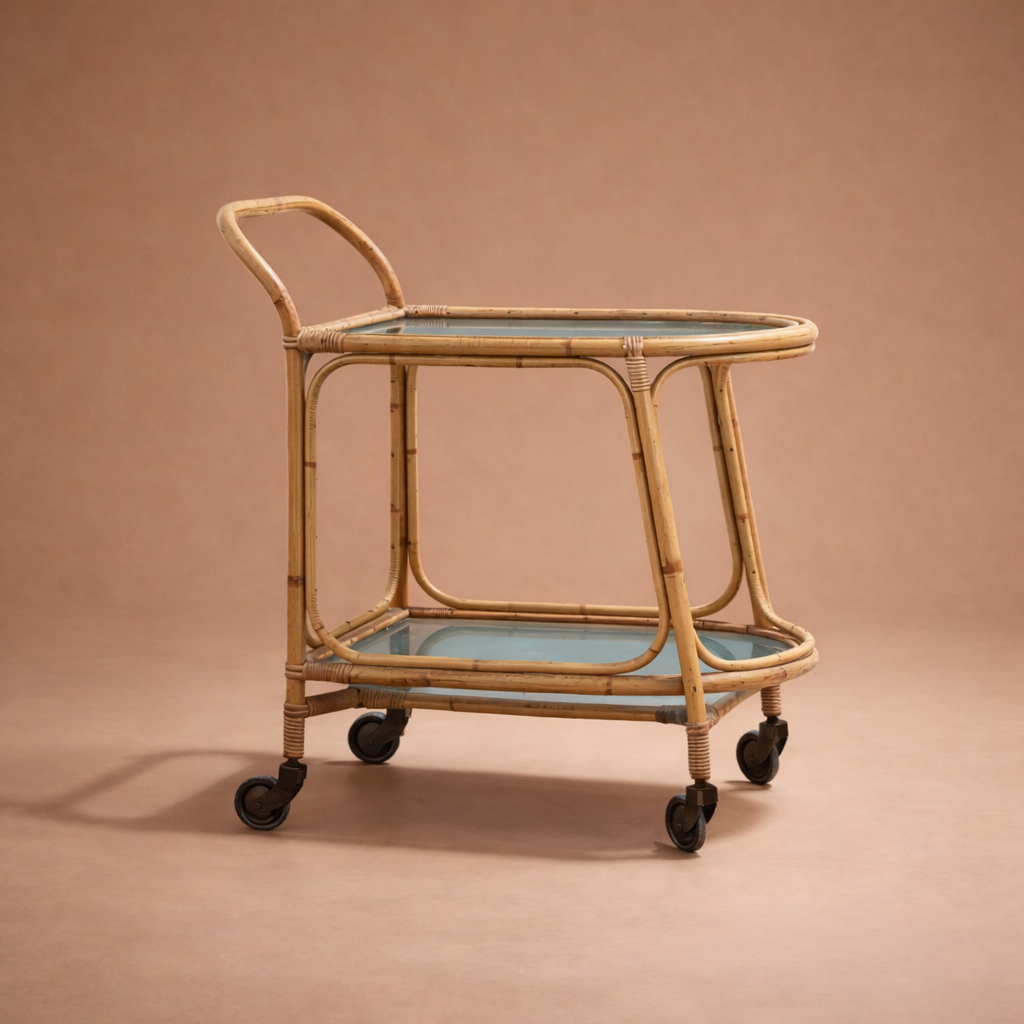 Italian Bamboo Drinks Trolley