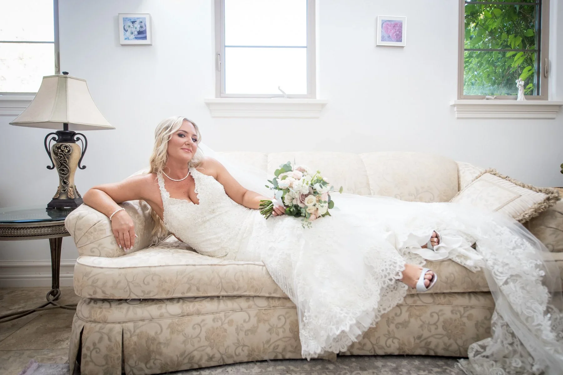 Romantic wineries in Temecula at Gershon Bachus Vintners private bridal suite with decor