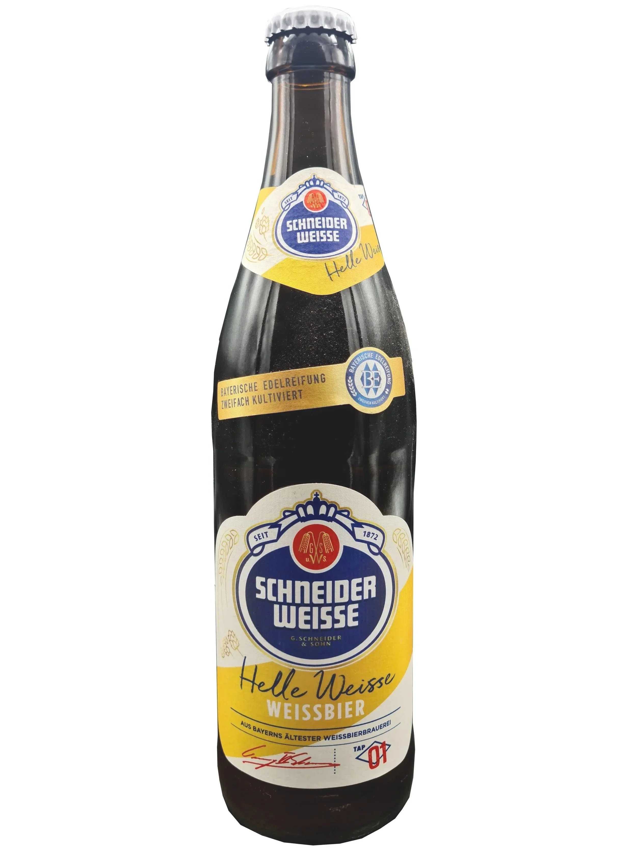 Schneider Weisse TAP01 Helle Weisse 5.2% Hefeweizen 500ml Bottle – naturally cloudy Bavarian wheat beer