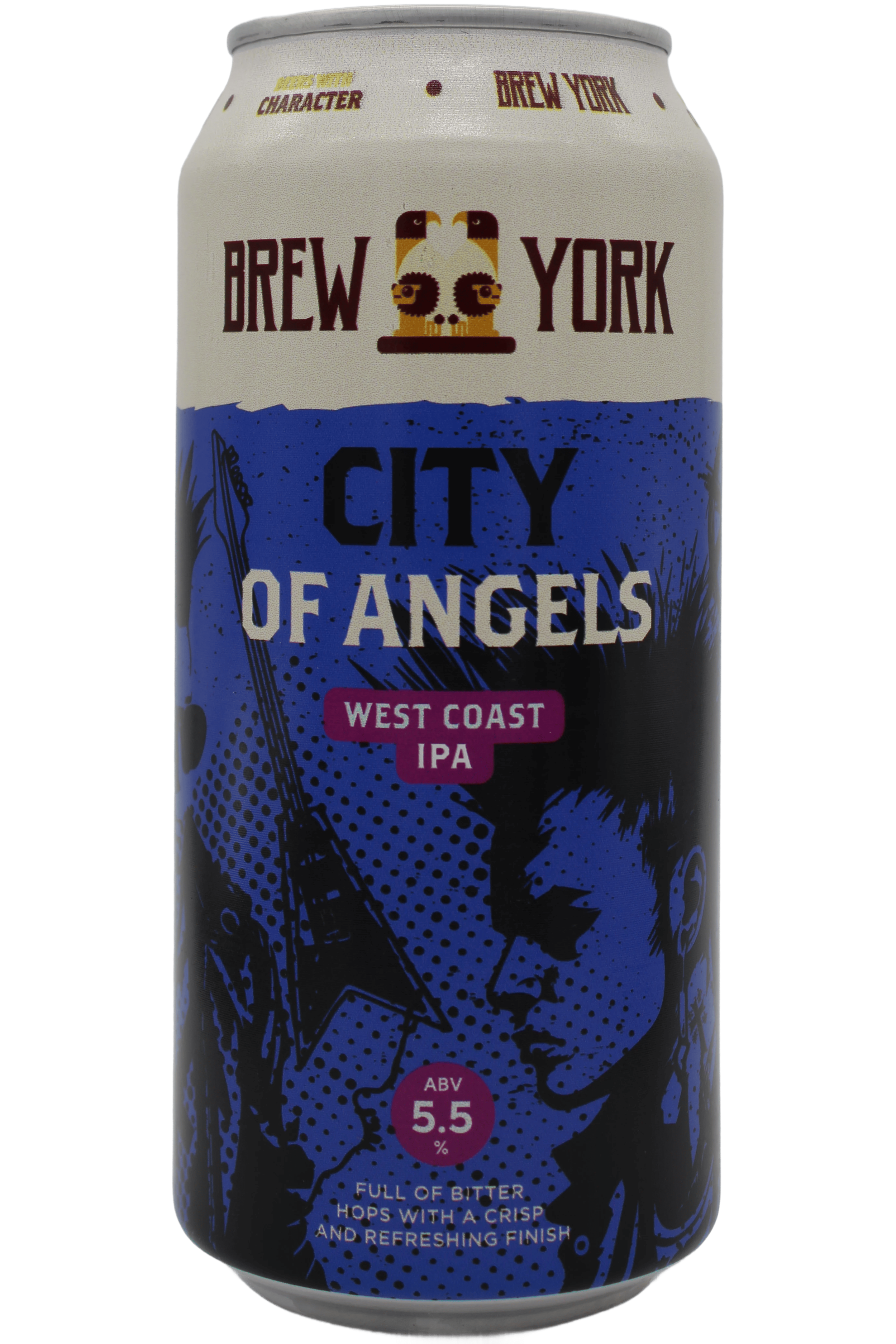 Brew York City of Angels 440ml can — 5.5% West Coast IPA with piney and citrus hop character.