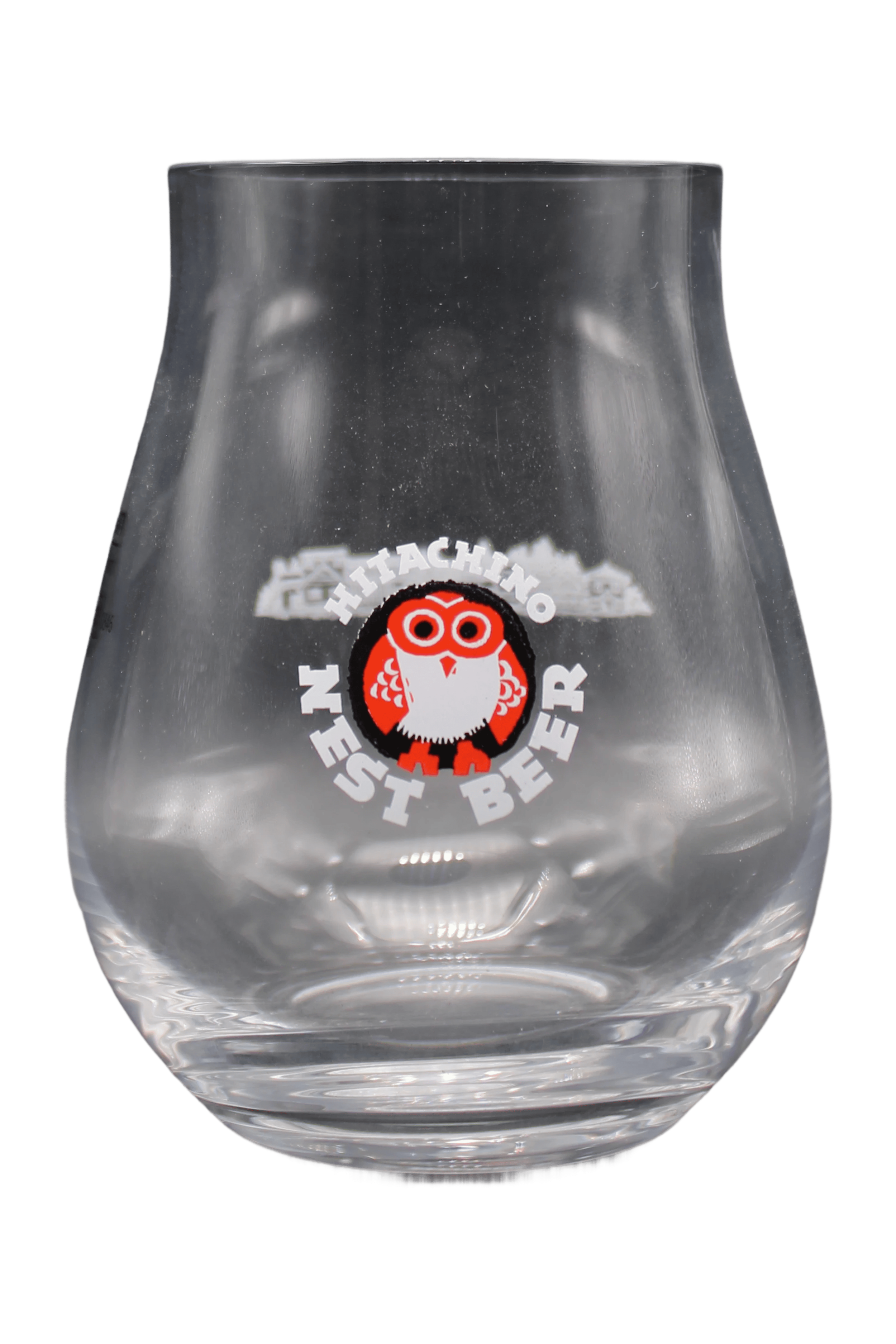 Hitachino Nest beer glass — 330ml branded glass featuring the iconic owl logo.