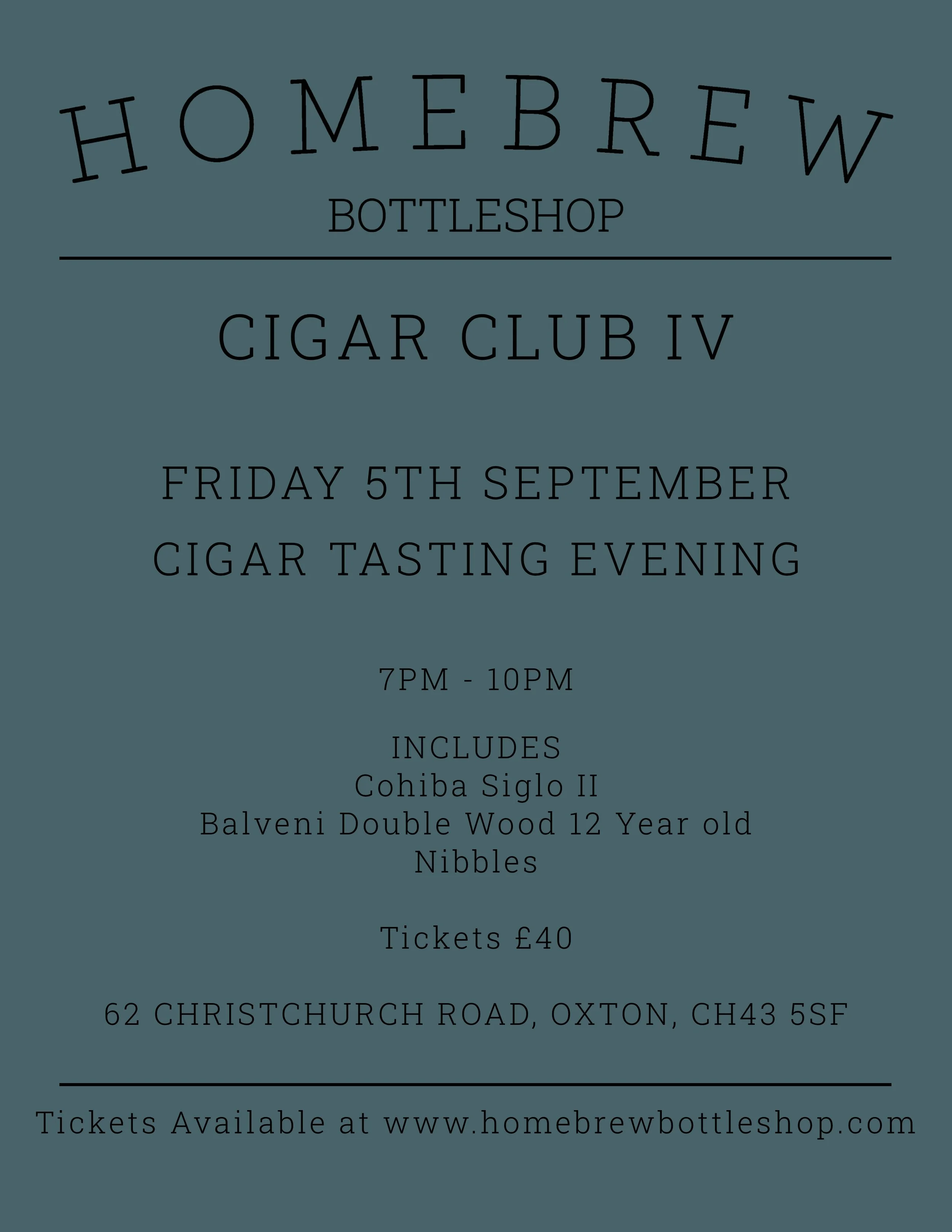 Cigar Tasting Event, Cohiba Siglo II, Balvenie DoubleWood, Wirral Events, Homebrew Bottleshop