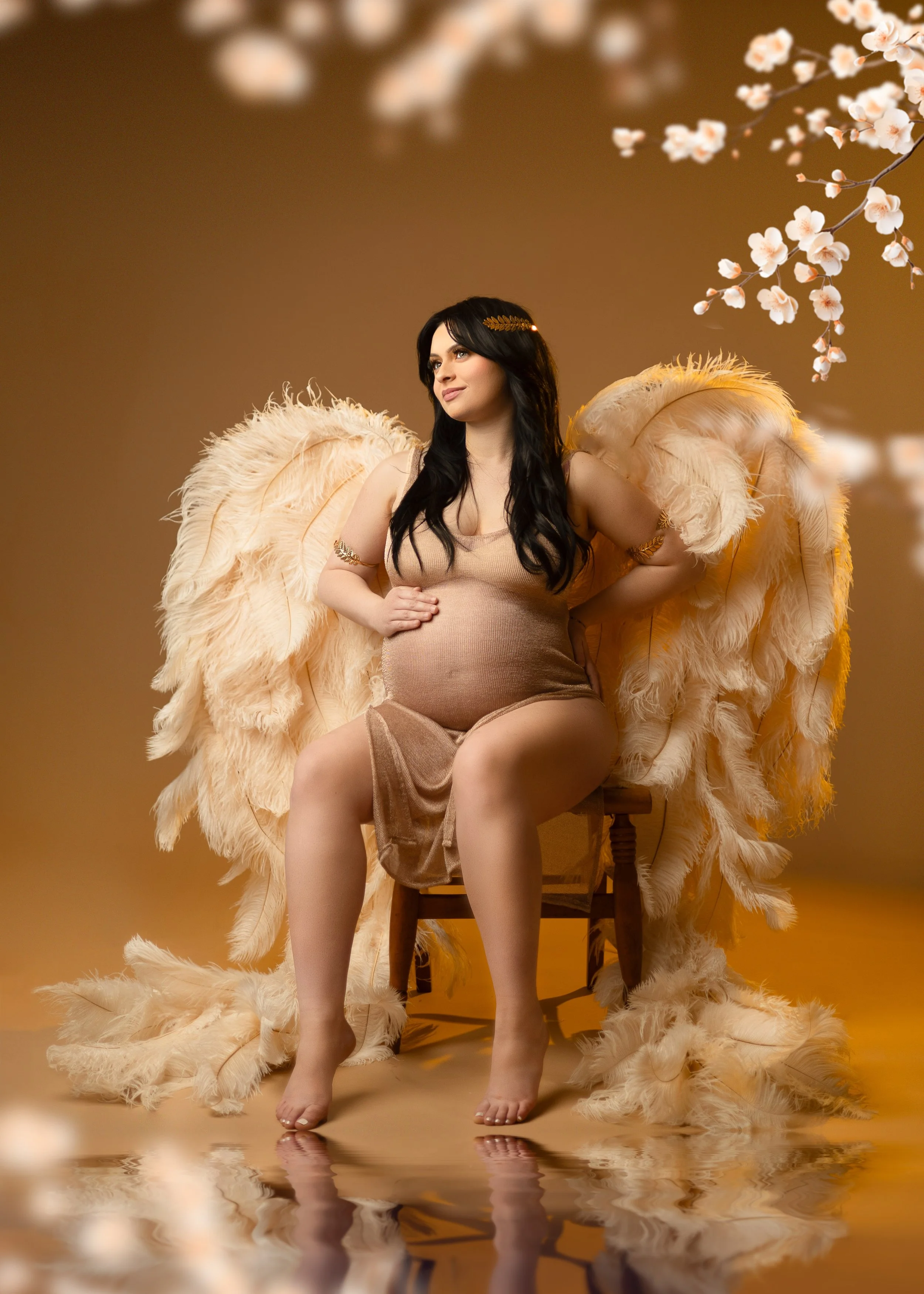 Huntington WV Best maternity photos. Indoor pregnancy shoot South Charleston WV. Morgantown WV baby photographer. Summerville WV Best maternity photographer. Maternity shoot with angel wings.