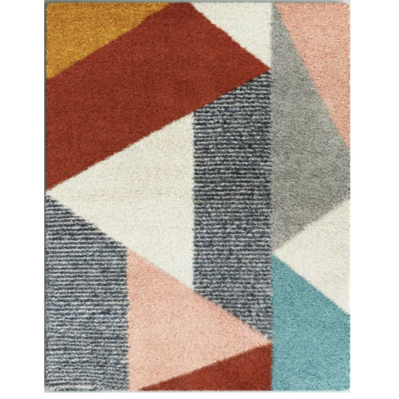 Color Block Shag Rug 5'x7'