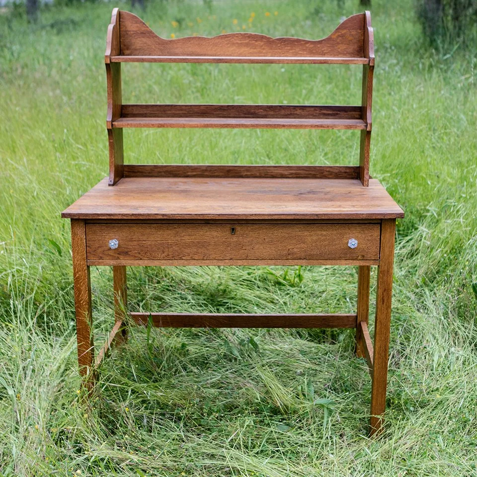 RileyWood Table with Hutch and Drawer — BARNSWALLOW