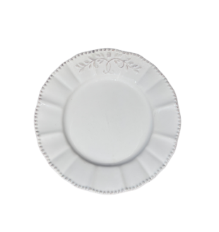 Provence-White Scalloped Stoneware Salad Plate