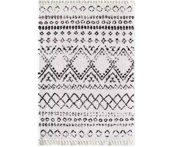 Shag Tribal White Rug 8'x10'