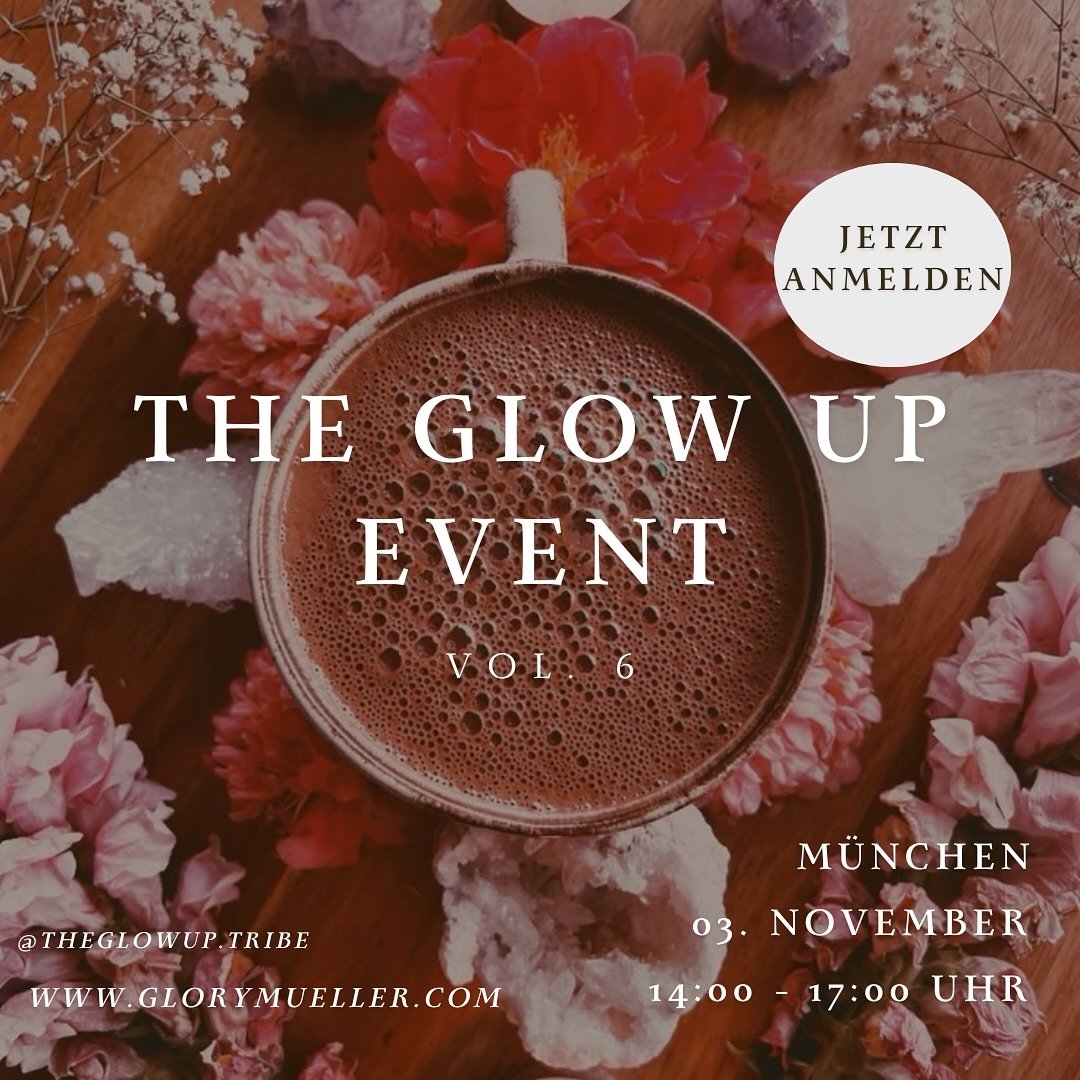 💫⭐️THE GLOW UP EVENT VOL. 6⭐️💫

Ihr habt danach gefragt und wir haben es m&ouml;glich gemacht 😍 🎉. Noch ein letztes Mal in diesem Jahr kommen wir f&uuml;r einen kraftvollen, magischen und unvergesslichen Abend beim Glow Up Event Vol. 6 zusammen.
