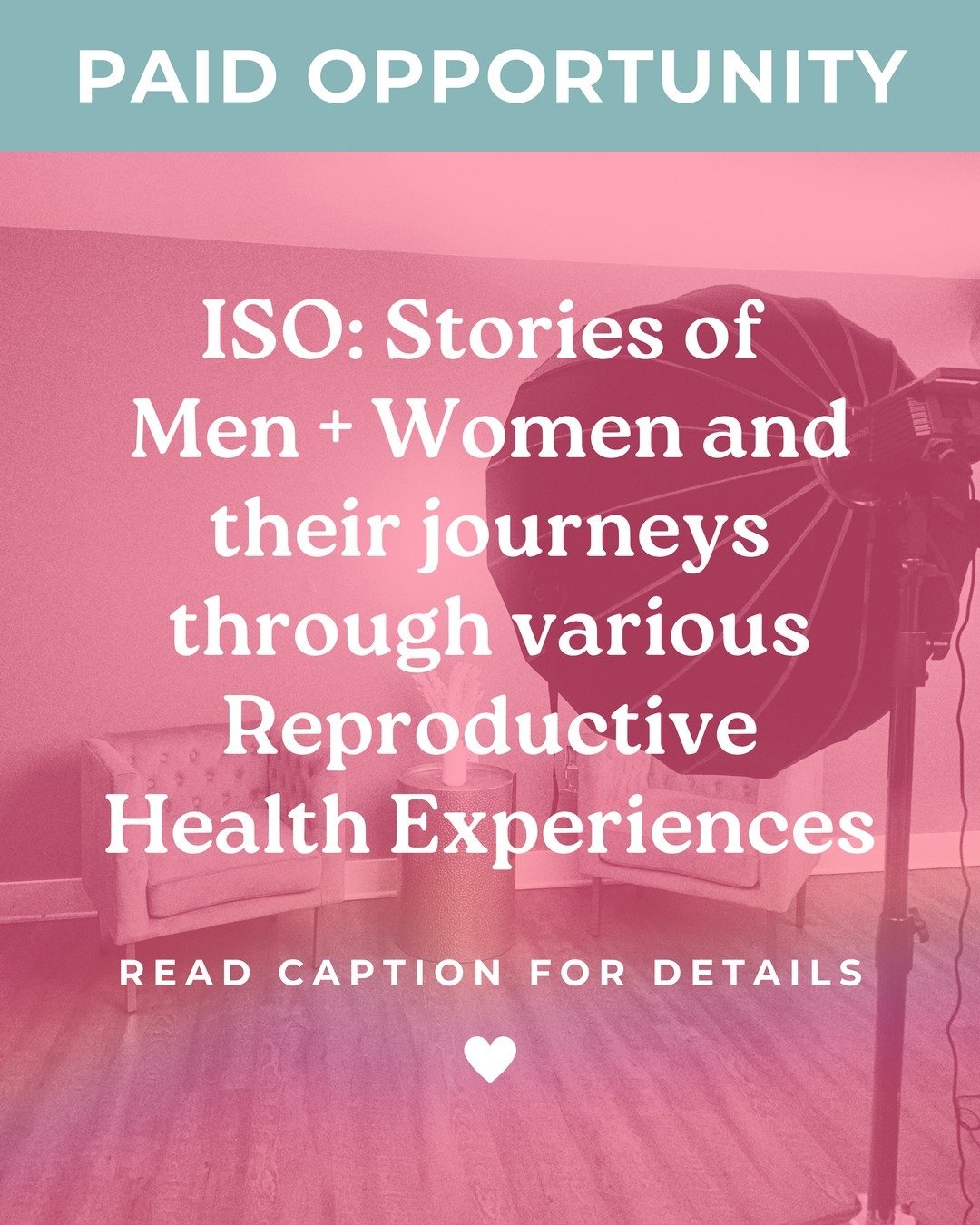 🌟 𝗣𝗔𝗜𝗗 𝗢𝗣𝗣𝗢𝗥𝗧𝗨𝗡𝗜𝗧𝗬: Are you ready to share your journey in reproductive health? We're calling on people of color, including men, who play a vital yet often overlooked role in reproductive health discussions.

🔗 SIGN UP: https://forms
