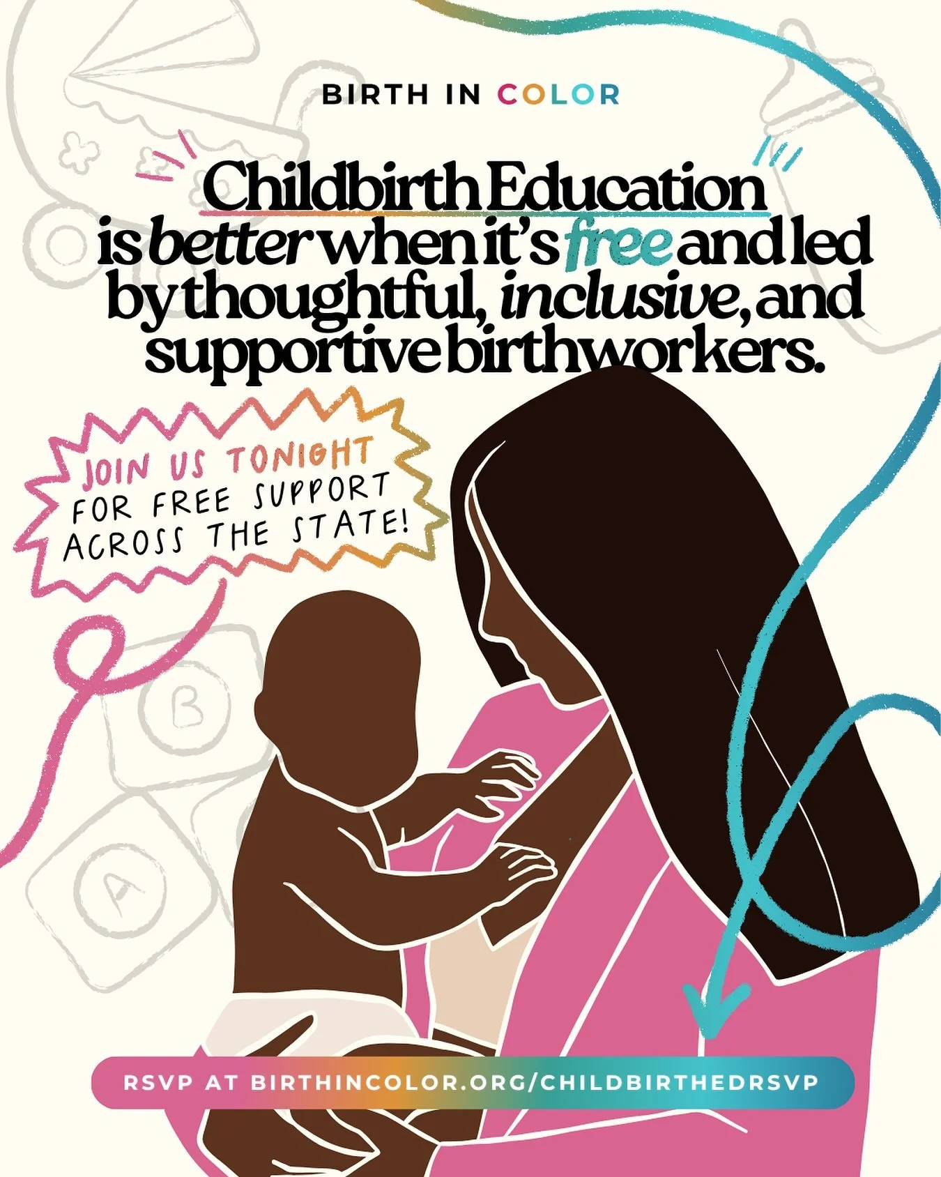 🌟 TONIGHT - Join us for FREE Childbirth Education workshops across Virginia. 📚

🗓️ TUESDAY, 10/21
🕡 6:30 - 7:30 PM
🔗 RSVP: https://birthincolor.org/childbirthedrsvp

🍎 ABOUT THE SERIES
Birth in Color offers FREE, comprehensive childbirth educat