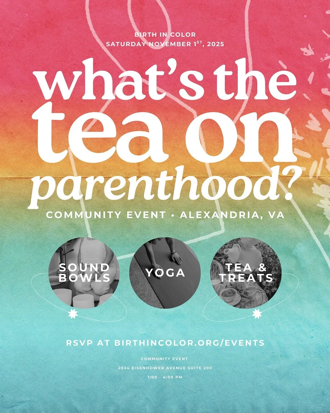 ✨ JOIN US NEXT WEEK DMV

November 1st | 1-4 PM | Alexandria, VA ☕

FREE EVENT &mdash; RSVP now: 
🔗 birthincolor.org/events/whatstea

What&rsquo;s the Tea on Parenthood anyway? We&rsquo;re coming together in the DMV to discuss, relax, and commune. Jo