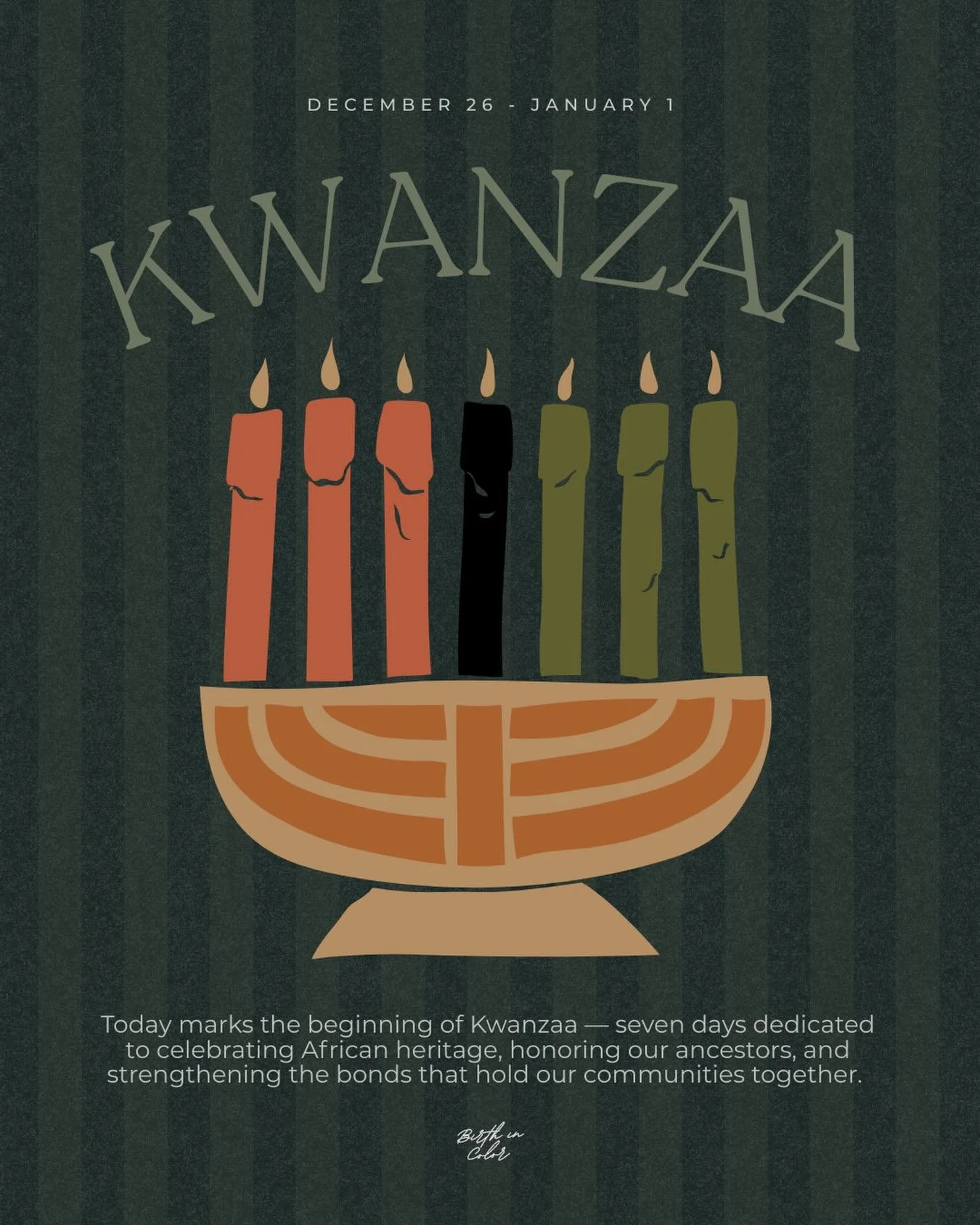 🕯️ It&rsquo;s Kwanzaa season, and we&rsquo;re celebrating!

For those new to Kwanzaa: it&rsquo;s a seven-day celebration (December 26 - January 1) honoring African heritage, culture, and community. Created in 1966 by Dr. Maulana Karenga, Kwanzaa cen