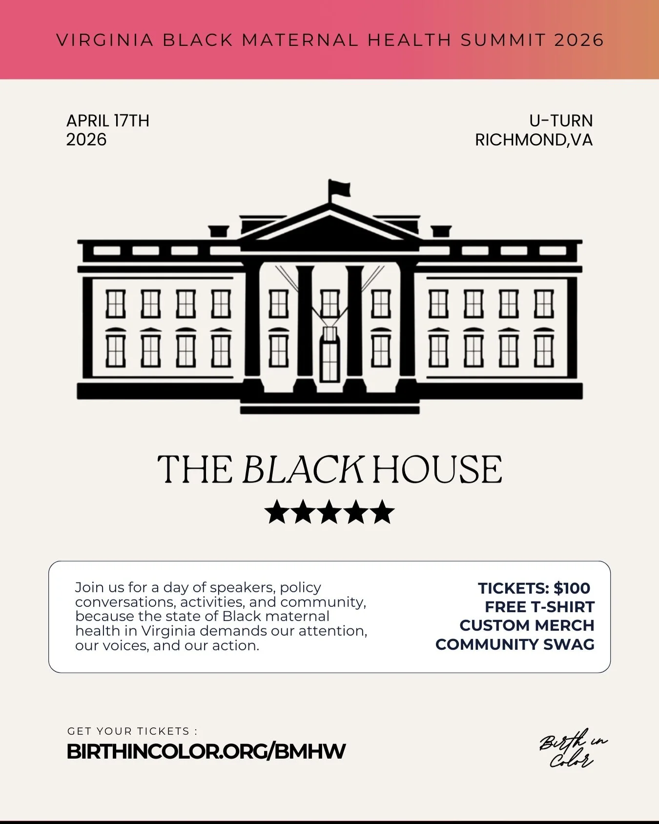 WELCOME TO THE BLACK HOUSE 🖤

This is not just a conference. This is a convening of power. A day of real conversations about the bullsh*t black bodies put up with. The state of Black maternal health&nbsp;demands our attention, our voices, and our ac