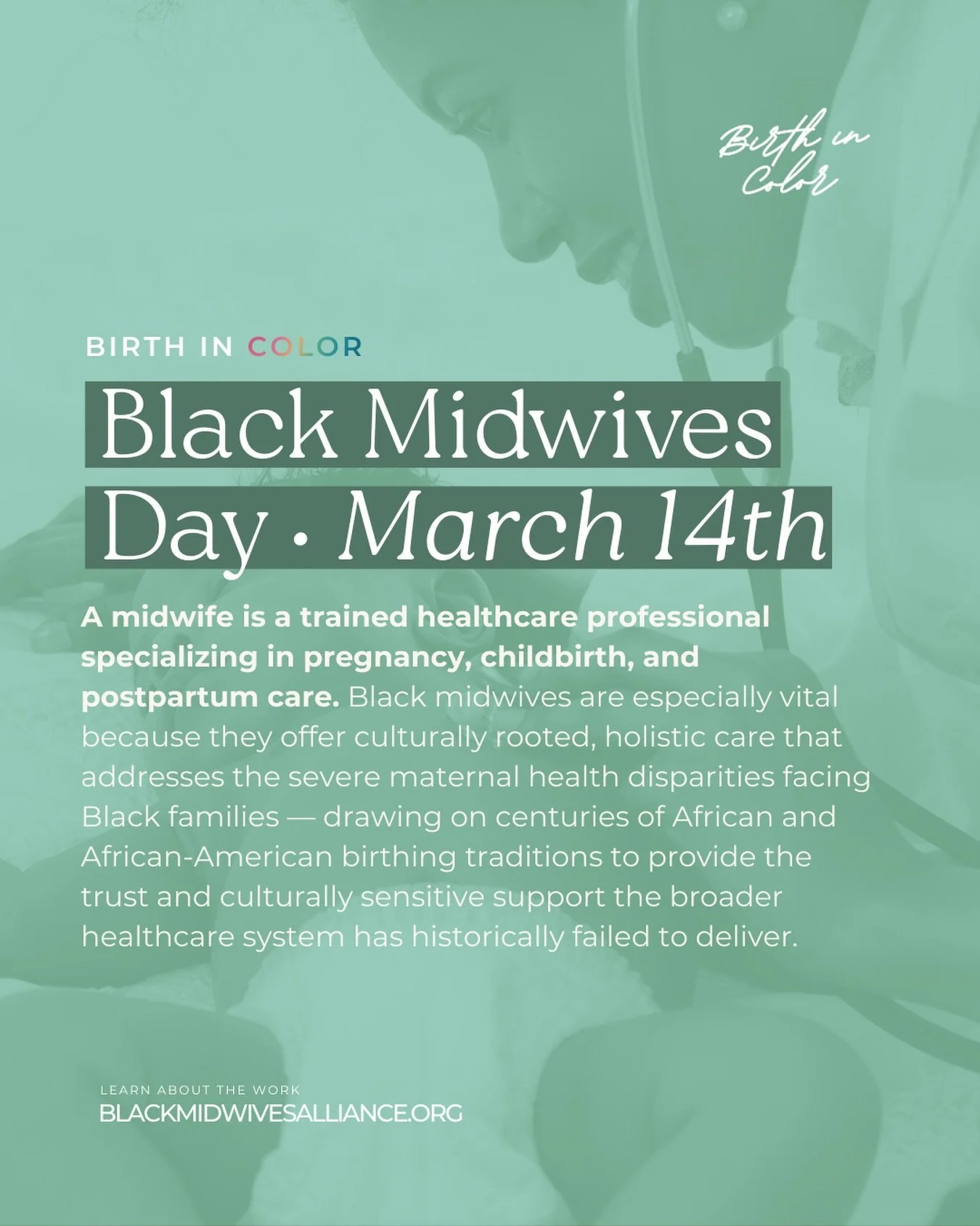 Rooted in centuries of wisdom. Showing up for Black families today. 🖤

Learn more about the power of Black midwives at:&nbsp;
🔗&nbsp;blackmidwivesalliance.org 

+ Make sure to checkout: 
@blackmidwifemuseum 💜