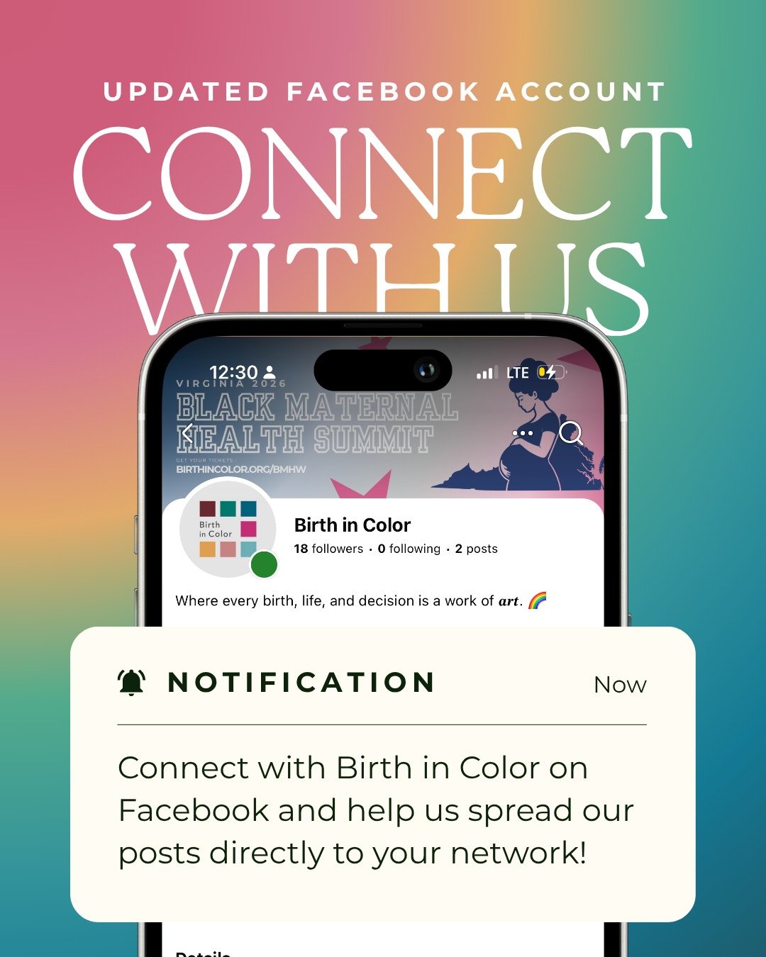 FRESH START, SAME MISSION.🌈

We've got a brand new Facebook page &mdash; and we need YOU to help us build it back up!

Whether you're pregnant, expecting, a new parent, or just someone who believes Black and Brown families deserve better care &mdash