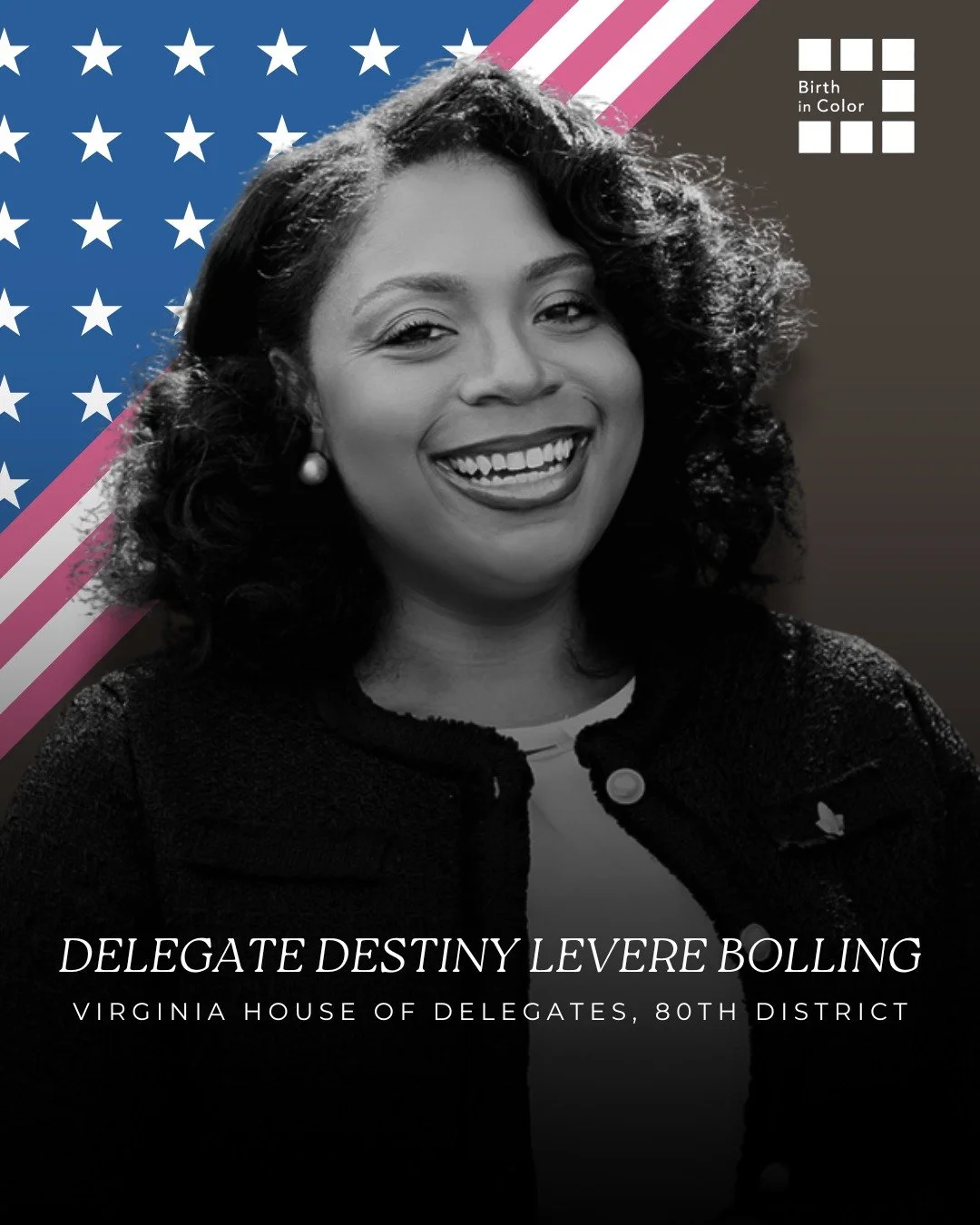 ⭐️ Educator. Organizer. Advocate. Delegate Destiny LeVere Bolling has always fought for the communities that get overlooked &mdash; and she's always fought for Virginia families.

Connect with us.
🗓️ Friday Apr 17th @ 9AM
🔗 https://birthincolor.org