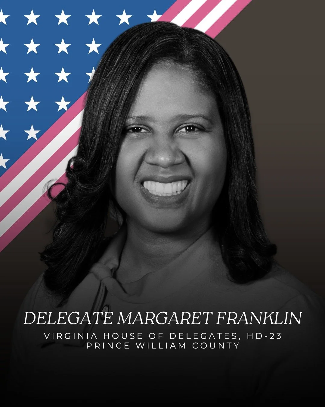 ⭐️ Delegate Margaret Franklin has been showing up for her community at EVERY level &mdash; from affordable housing, economic opportunity, and child protection.

Now, she's bringing that drive straight to The Black House!!

Join the conversation and g