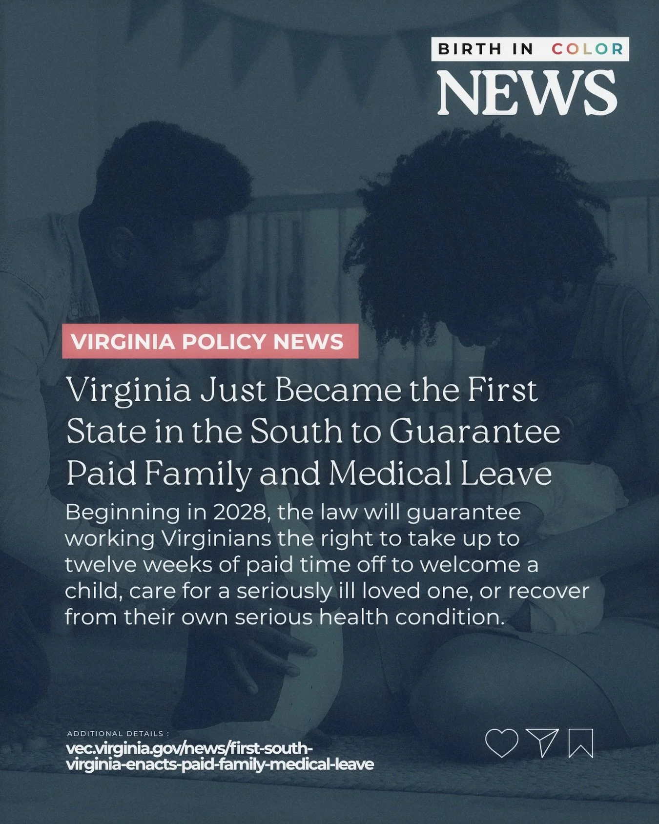 ⚕️VIRGINIA MADE HISTORY YESTERDAY

For the first time ever, Virginia has guaranteed Paid Family &amp; Medical Leave. That means starting in 2028, no one in Virginia will have to choose between caring for their people and keeping their paycheck.

WHAT