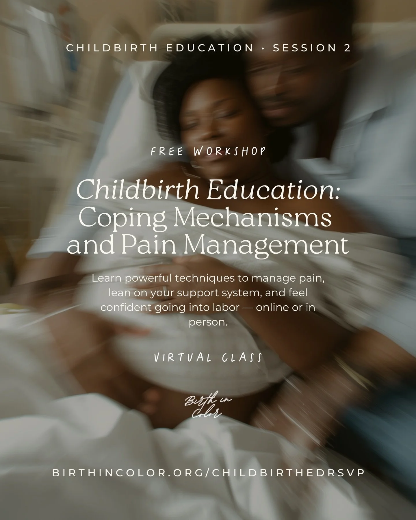 💬 TOMORROW &bull; Register at : birthincolor.org/childbirthedrsvp

Pain management during labor isn&rsquo;t one-size-fits-all. Join us for our FREE childbirth education class as we dive into coping mechanisms, pain management techniques, and how you