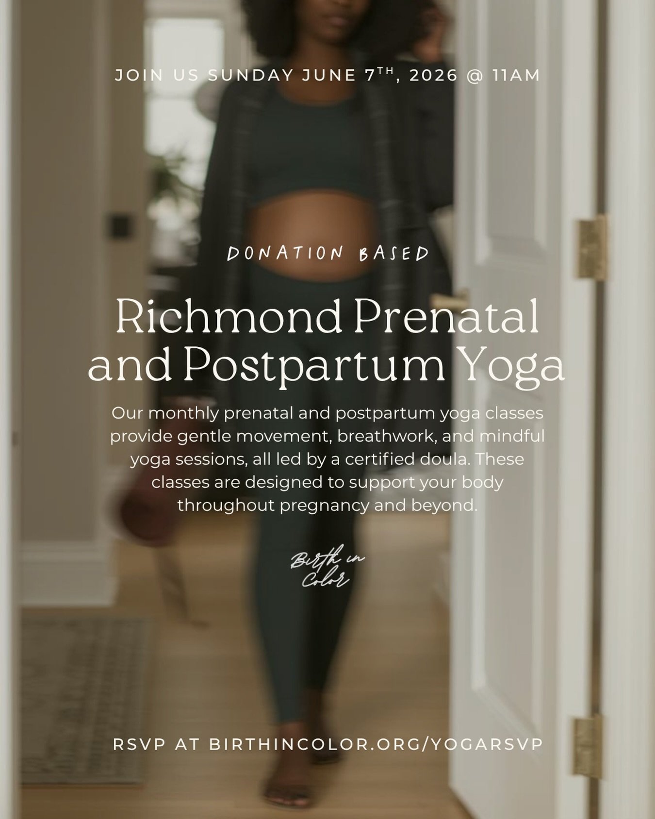 Come move with us! 🤎 6/7 @ 11AM

Richmond, VA
📍 115 E BROAD ST. UNIT 1A

RSVP now: 🔗 BirthinColor.org/yogarsvp

Whether you&rsquo;re newly pregnant, deep in your third trimester, or in the tender weeks postpartum &mdash; this class was made for YO