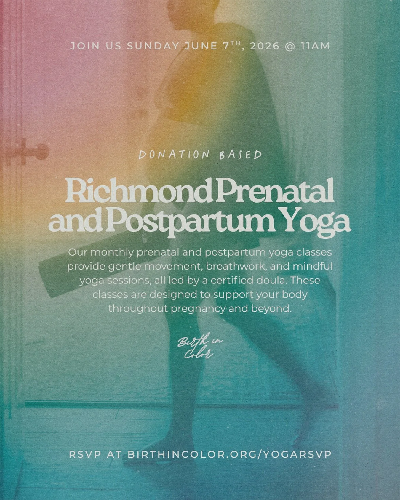 This Sunday 〰️ flow with us 6/7 @ 11AM

Richmond, VA
📍 115 E BROAD ST. UNIT 1A

RSVP now: 🔗 BirthinColor.org/yogarsvp

Whether you&rsquo;re newly pregnant, deep in your third trimester, or in the tender weeks postpartum &mdash; this class was made 