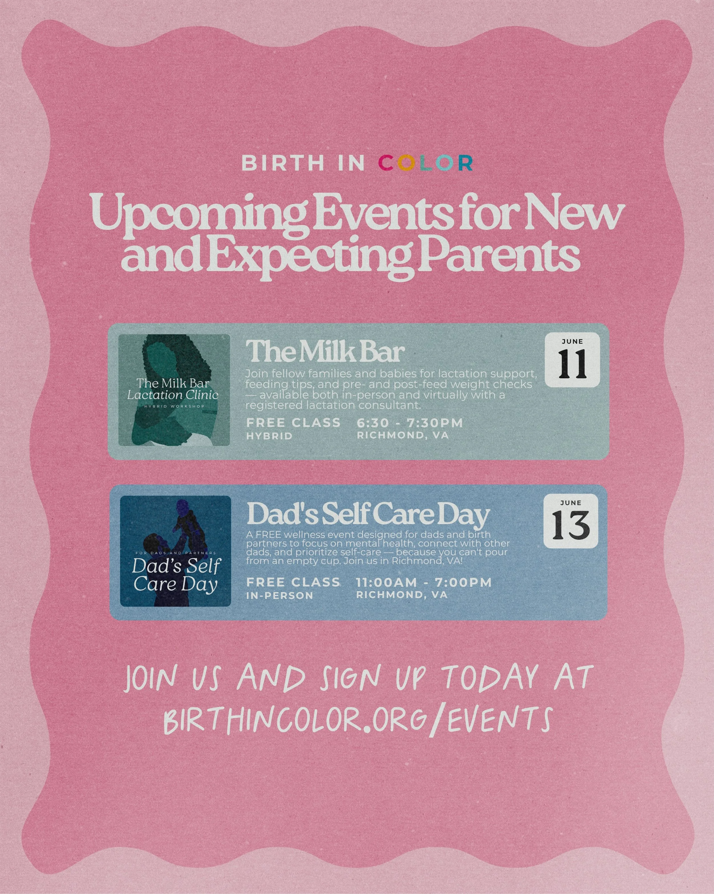 📍 Richmond, we&rsquo;re pulling up TWICE this week and both events are FREE.

🔗 https://birthincolor.org/events

🍼 The Milk Bar &bull; Join us for virtual lactation support and real conversations &mdash; chest/breastfeeding workshop lovingly led b