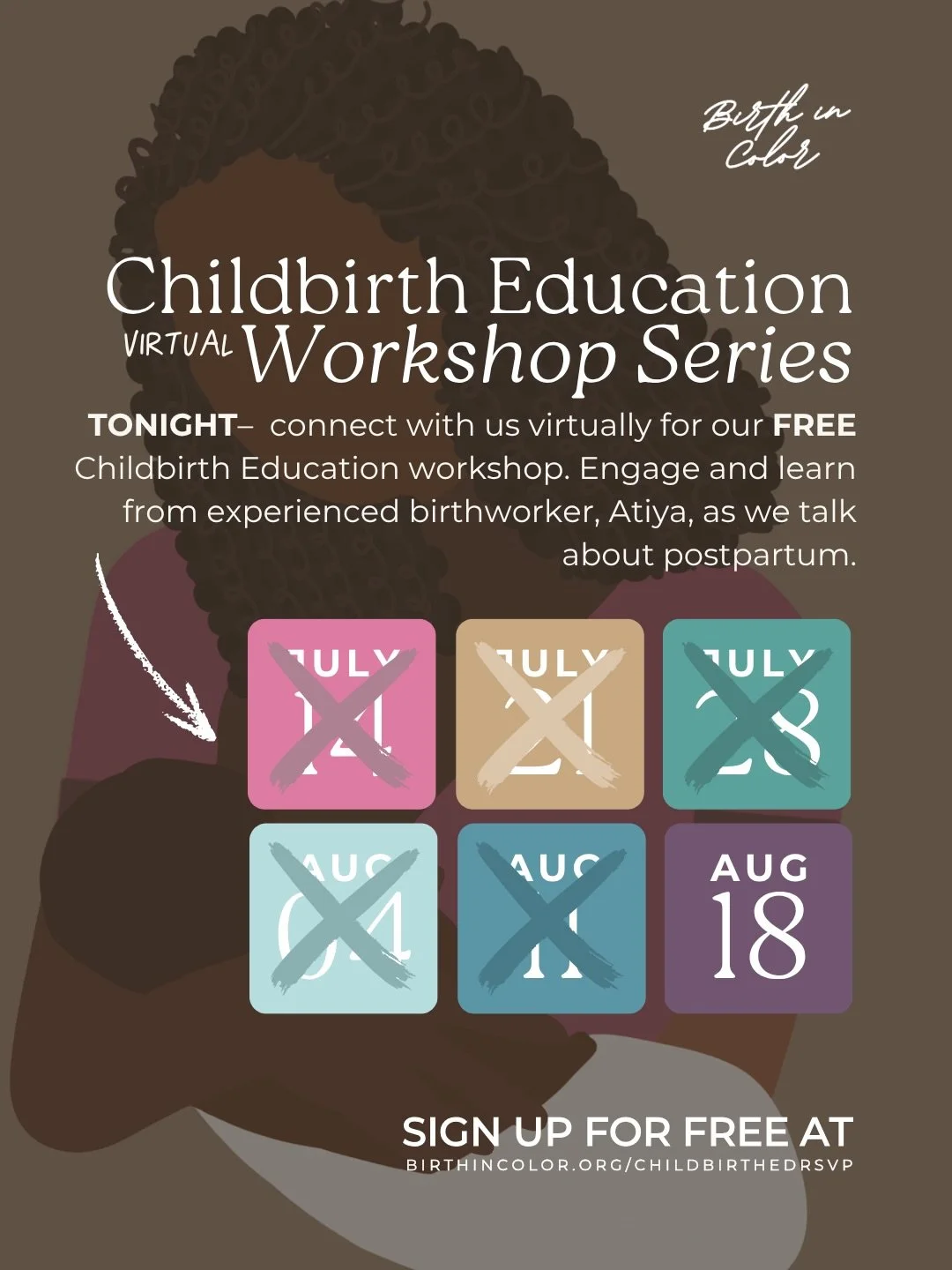 ➡️ TONIGHT is the last session of our childbirth ed. summer series! Tonight&rsquo;s topic: postpartum care. 

Baby blues vs. PPD, your postpartum plan, and the support groups that catch you when it&rsquo;s hard.

🗓️ TONIGHT, 6:30 PM, virtual &mdash;