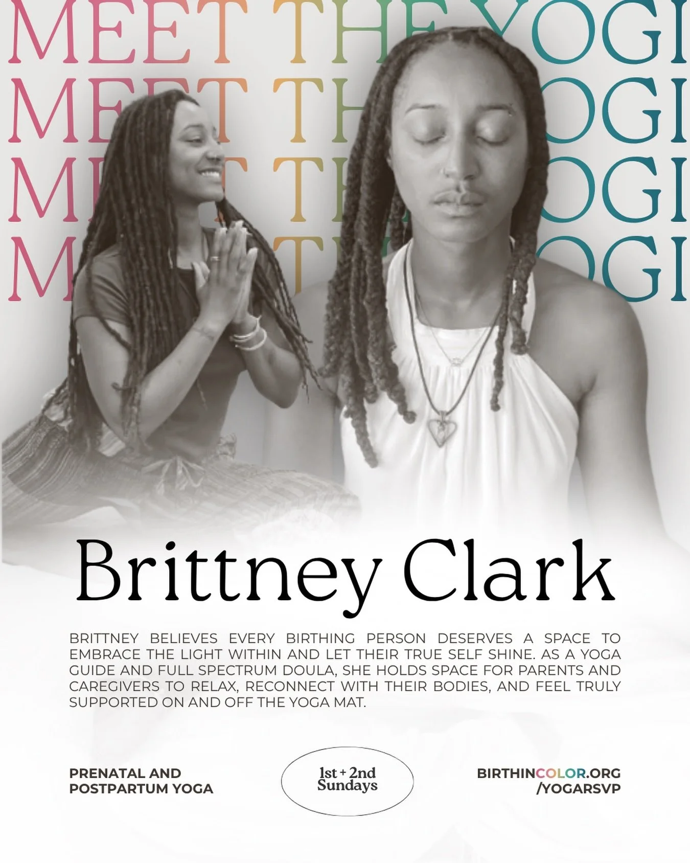 💗 Join us in welcoming Brittney Clark as our newest yoga instructor! 

ABOUT BRITTNEY
She&rsquo;s a yoga guide, yes,&nbsp;&nbsp;but she&rsquo;s also Full Spectrum Doula with @birthincolor 🌈

She has spent years building a room where parents and car