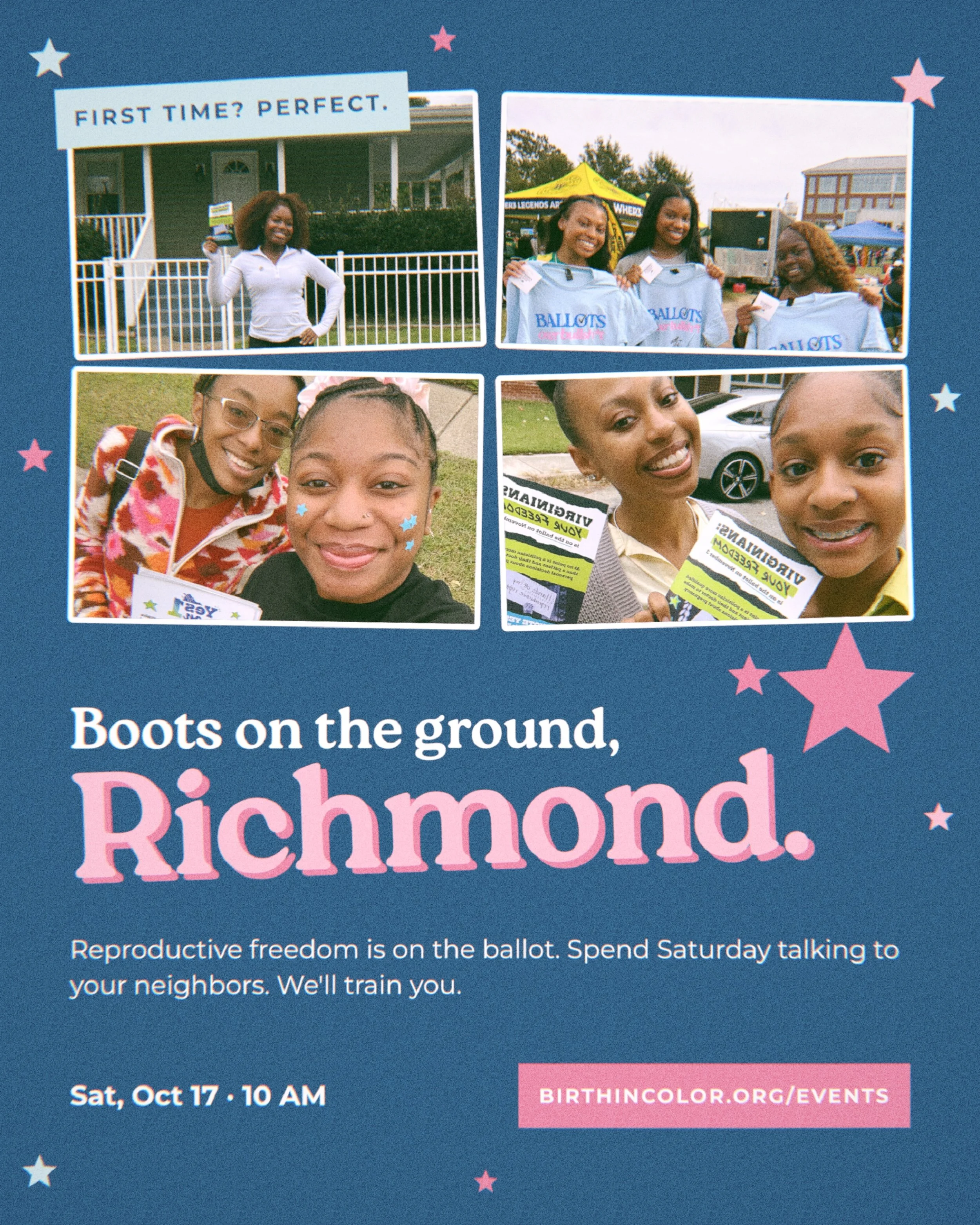 🚨 Richmond, it&rsquo;s your turn!!

Last weekend our crew hit the doors in Norfolk, and this Saturday we&rsquo;re bringing it home to RVA. Reproductive freedom is on the ballot this November, and the best way to protect it is talking to our neighbor