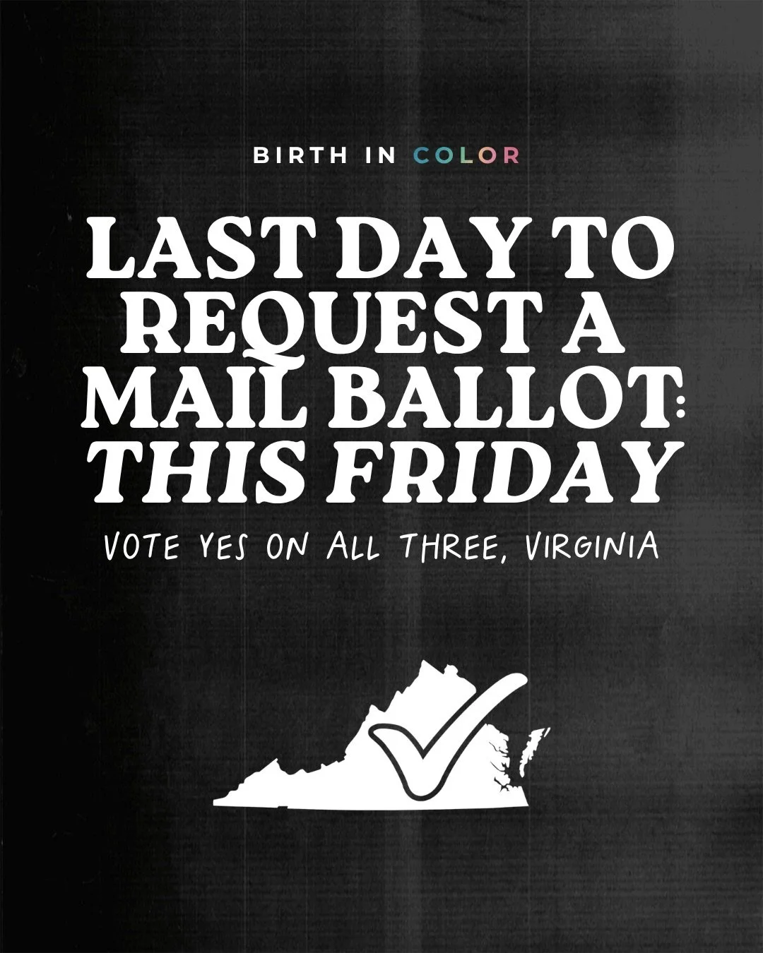 ★ Make your voting plan STAT! Register or update your info by Oct. 23 👏🏽

🔗 learn more: 
https://elections.virginia.gov/registration

★ ABOUT THE AMENDMENTS: 

✔ YES on 1
protects your right to make your own decisions about pregnancy, birth contro