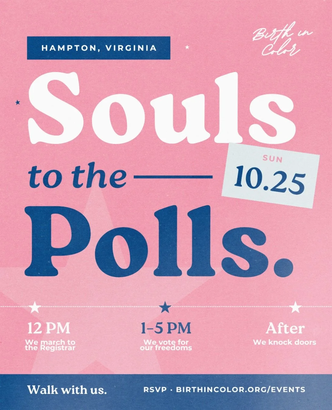 🚨 Sunday service, Sunday votes!!

Hampton, join as we march to the Registrar at 12. Polls open 1 to 5. Then we knock doors till the neighborhood votes too.👏🏽

Bring your church family. Bring your group chat. Bring your comfy shoes. 🤎

RSVP at htt