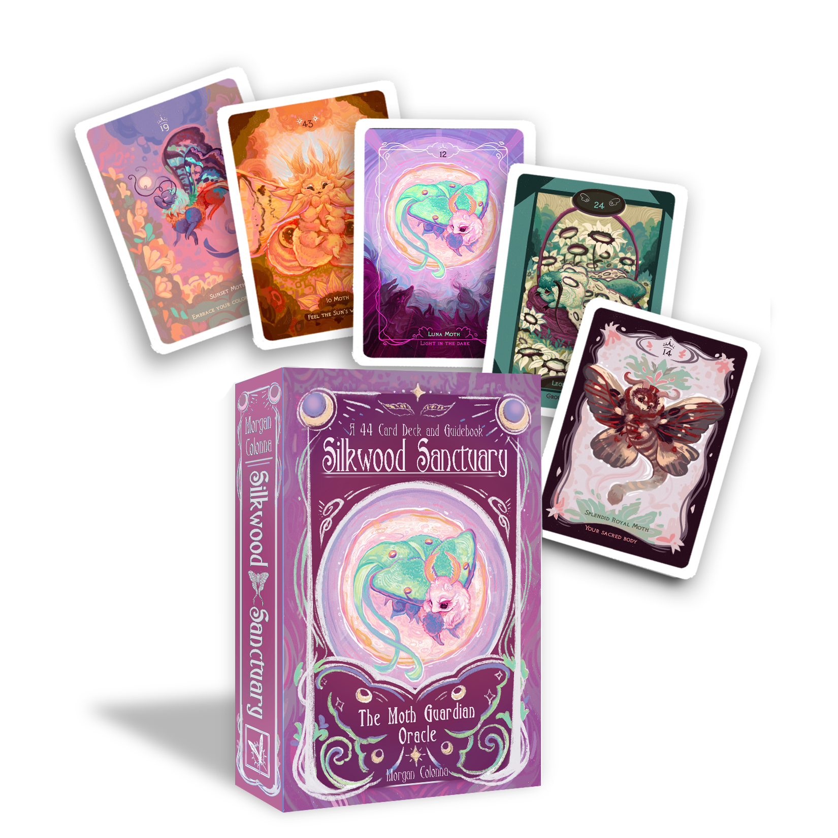 Silwkood Sanctuary Oracle Box and Sample Cards