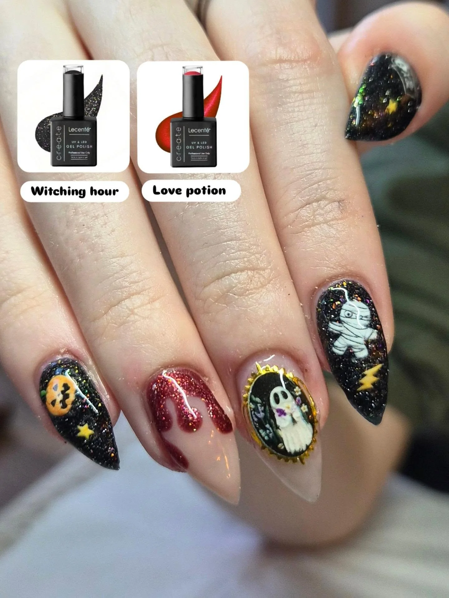 Absolute dream set 👻✨️🎃✨️

@lovelecente 
@lecentemaria 

#darknails #autumnails #explore #trending #halloweennails