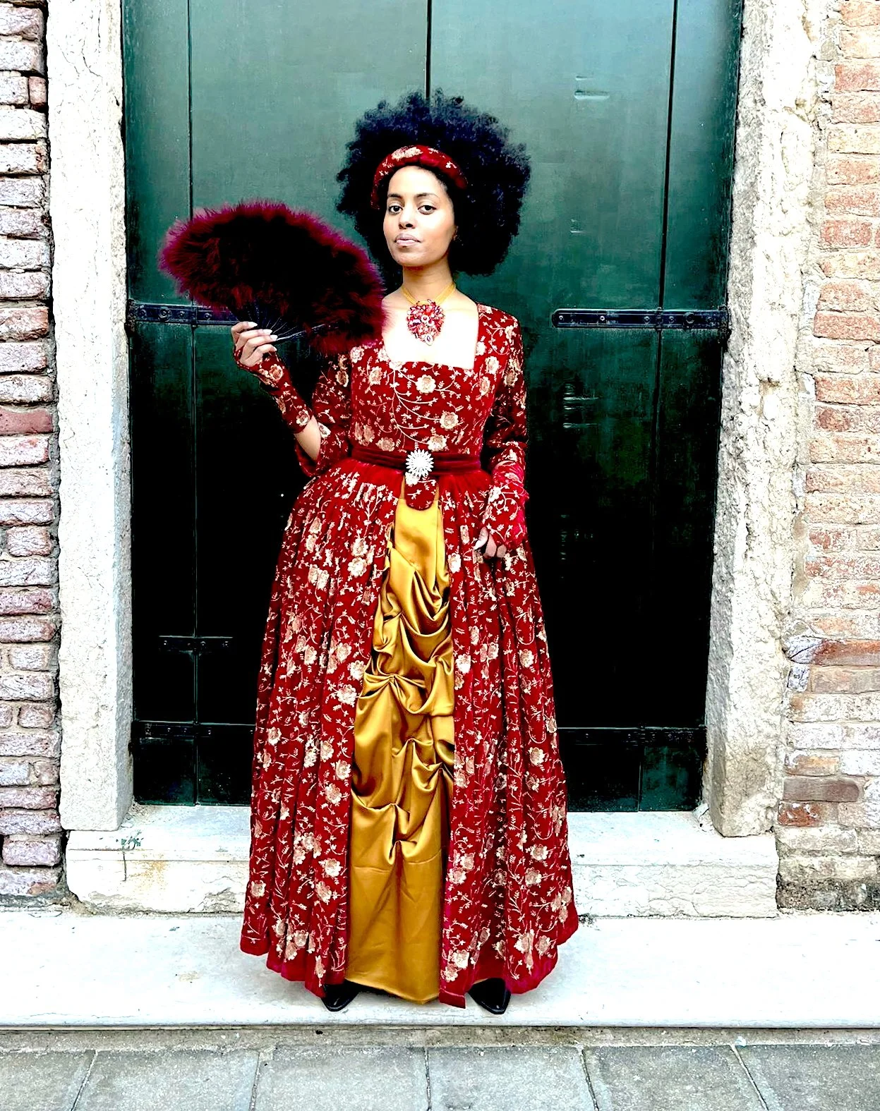 Regal Gown in Cinnabar Velvet