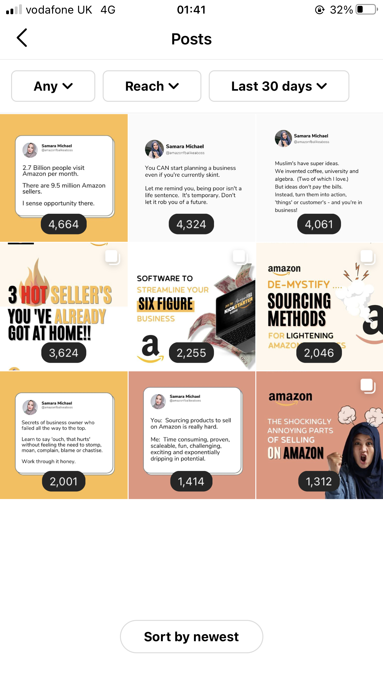 Posts designed by us clearly branded for this business.