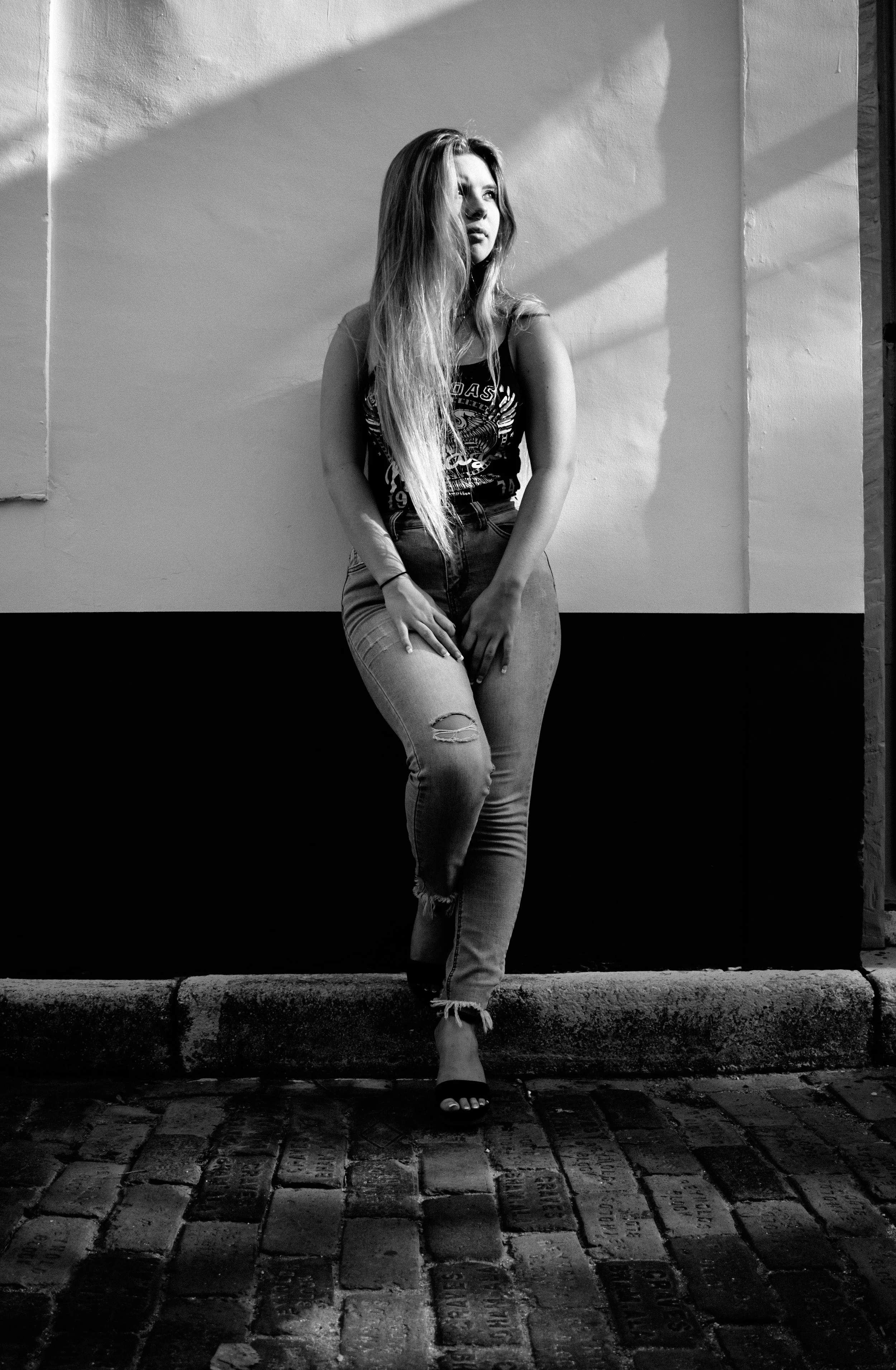 Kaylei Black and White senior photos