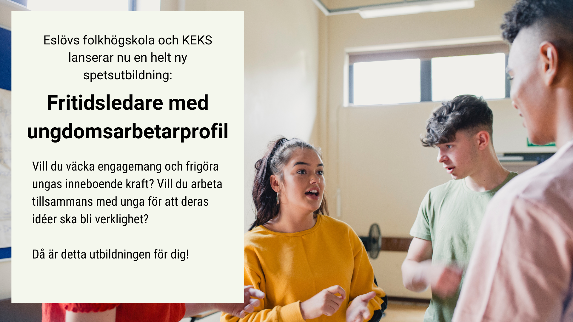 En ny fritidsledarutbildning – bli ungdomsarbetare!