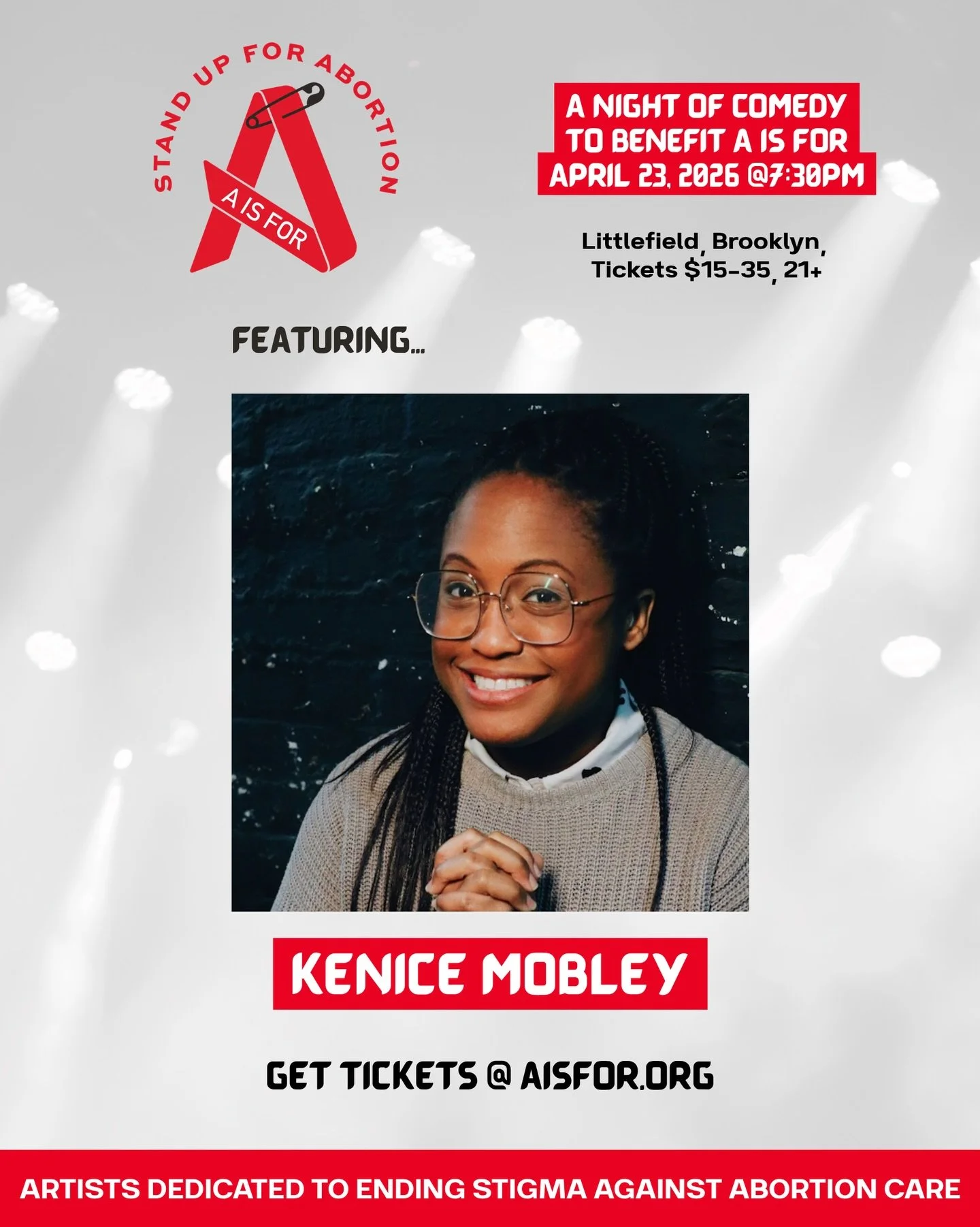 You&rsquo;re gonna want to catch Kenice Mobley&rsquo;s set at Stand up for Abortion! Kenice @kenicemobley performs stand up comedy around the world and recently made her late night debut on The Tonight Show with Jimmy Fallon.&nbsp;

She&rsquo;s been 